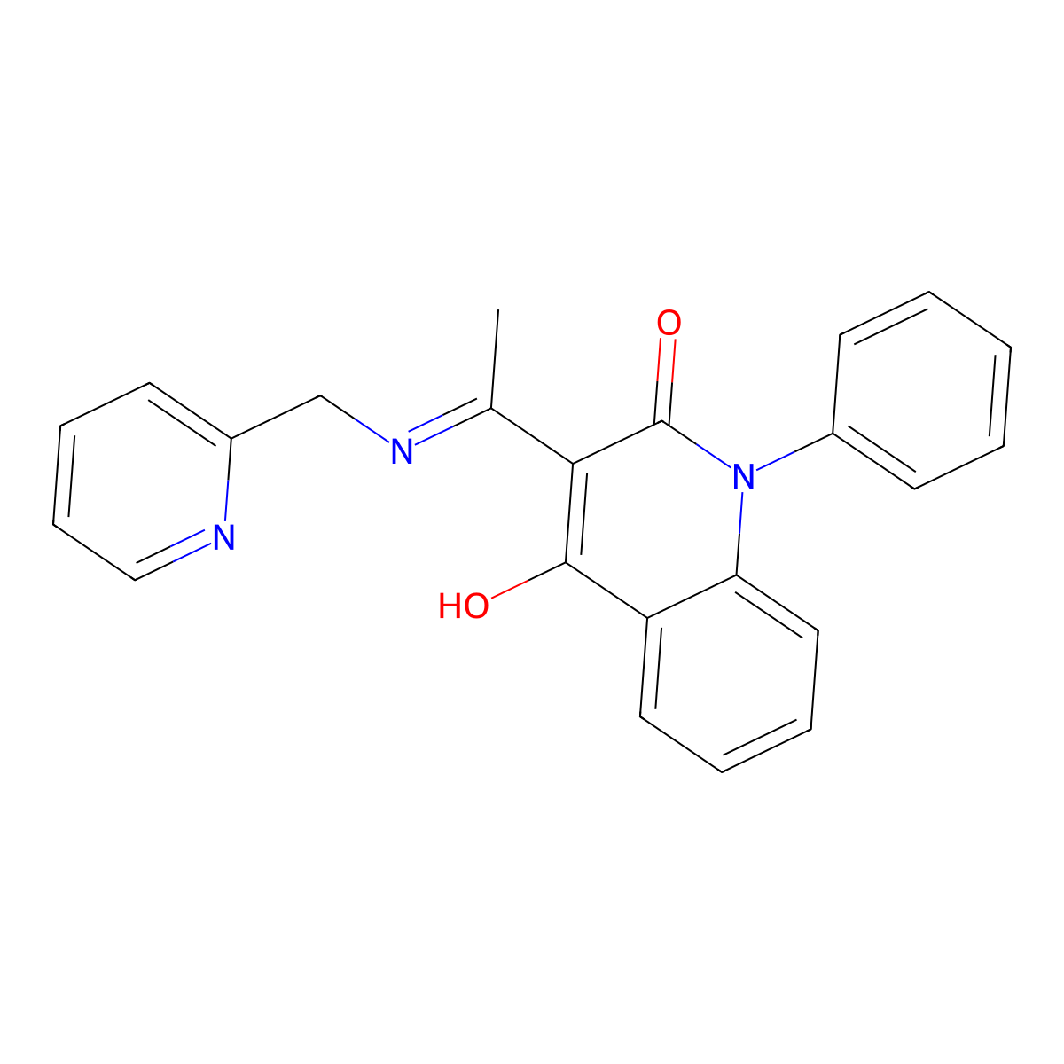 4-hydroxy-3-[C-methyl-N-(pyridin-2-ylmethyl)carbonimidoyl]-1-phenylquinolin-2-one molecular structure, CAS 719283-79-1