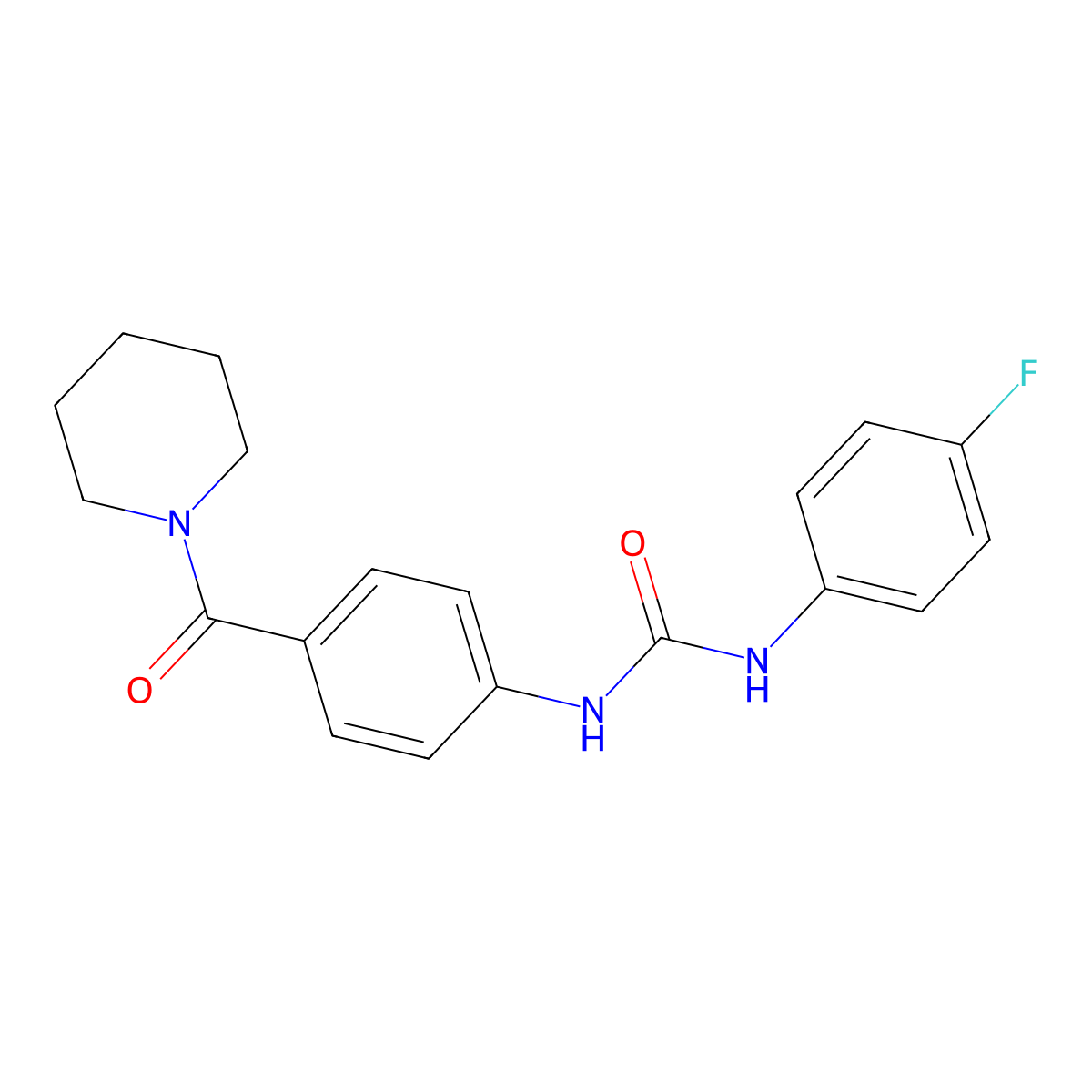 1-(4-Fluorophenyl)-3-[4-(piperidine-1-carbonyl)phenyl]urea molecular structure, CAS 719285-10-6