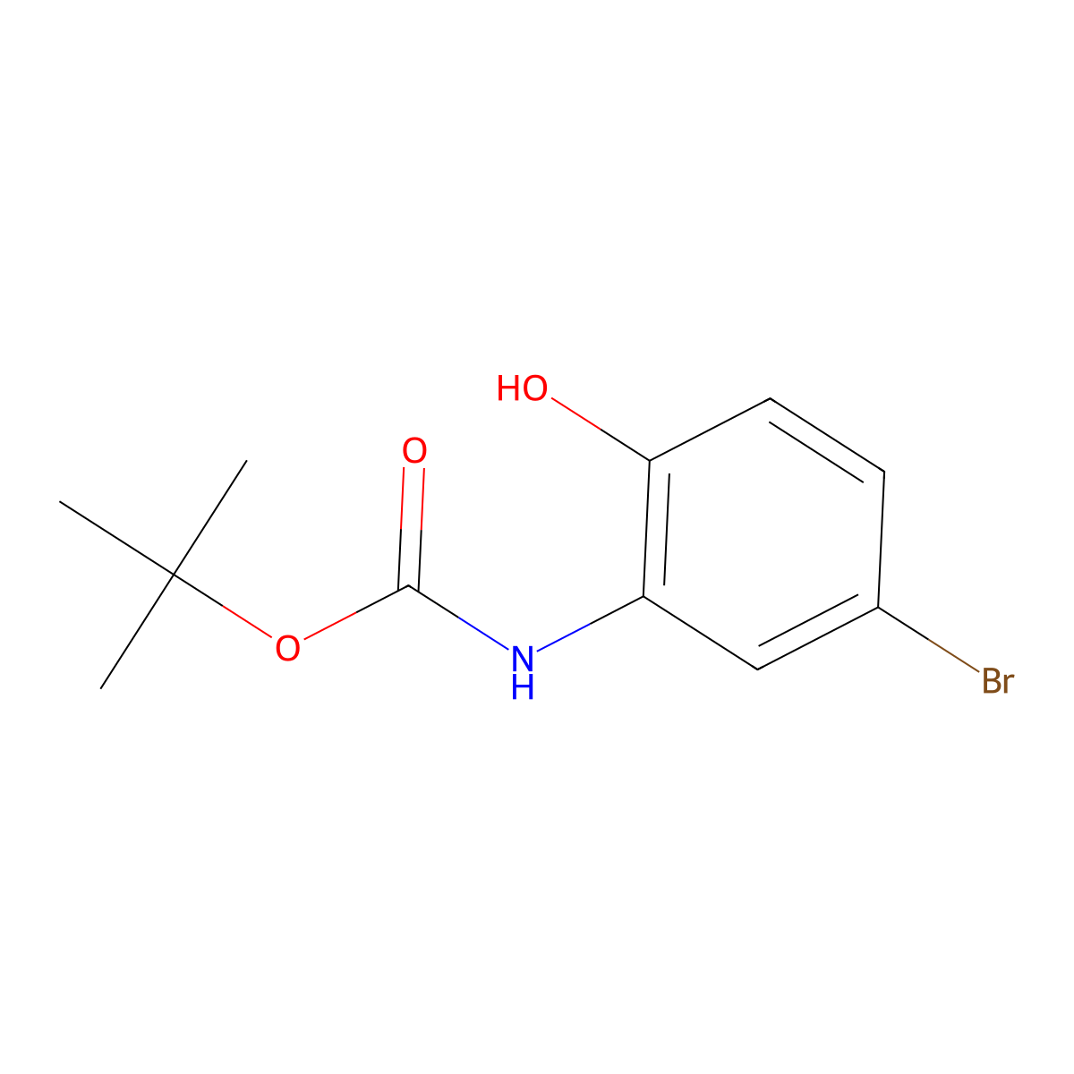 tert-Butyl (5-bromo-2-hydroxyphenyl)carbamate molecular structure, CAS 719310-30-2