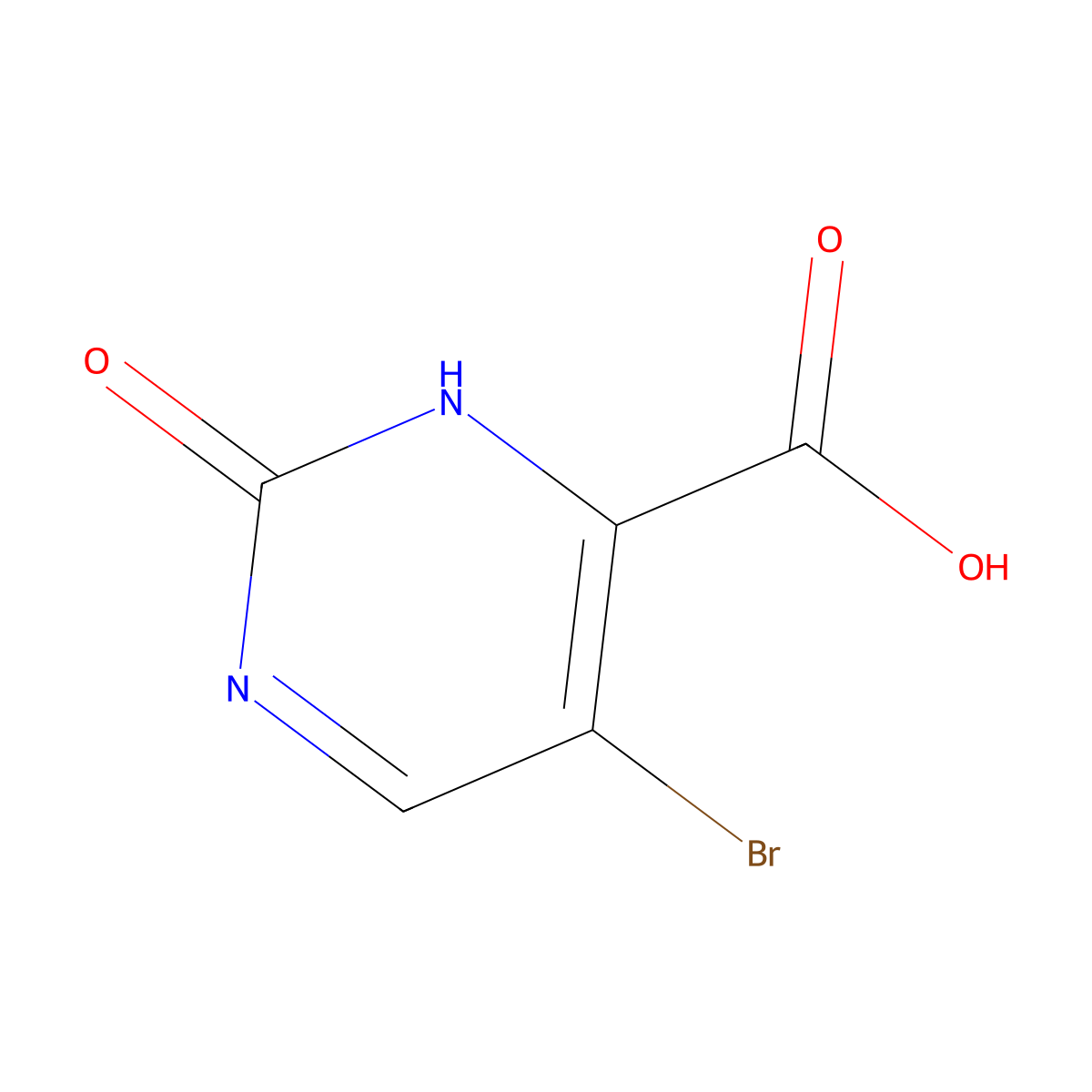 5-Bromo-2-oxo-1,2-dihydropyrimidine-4-carboxylic acid molecular structure, CAS 71933-00-1