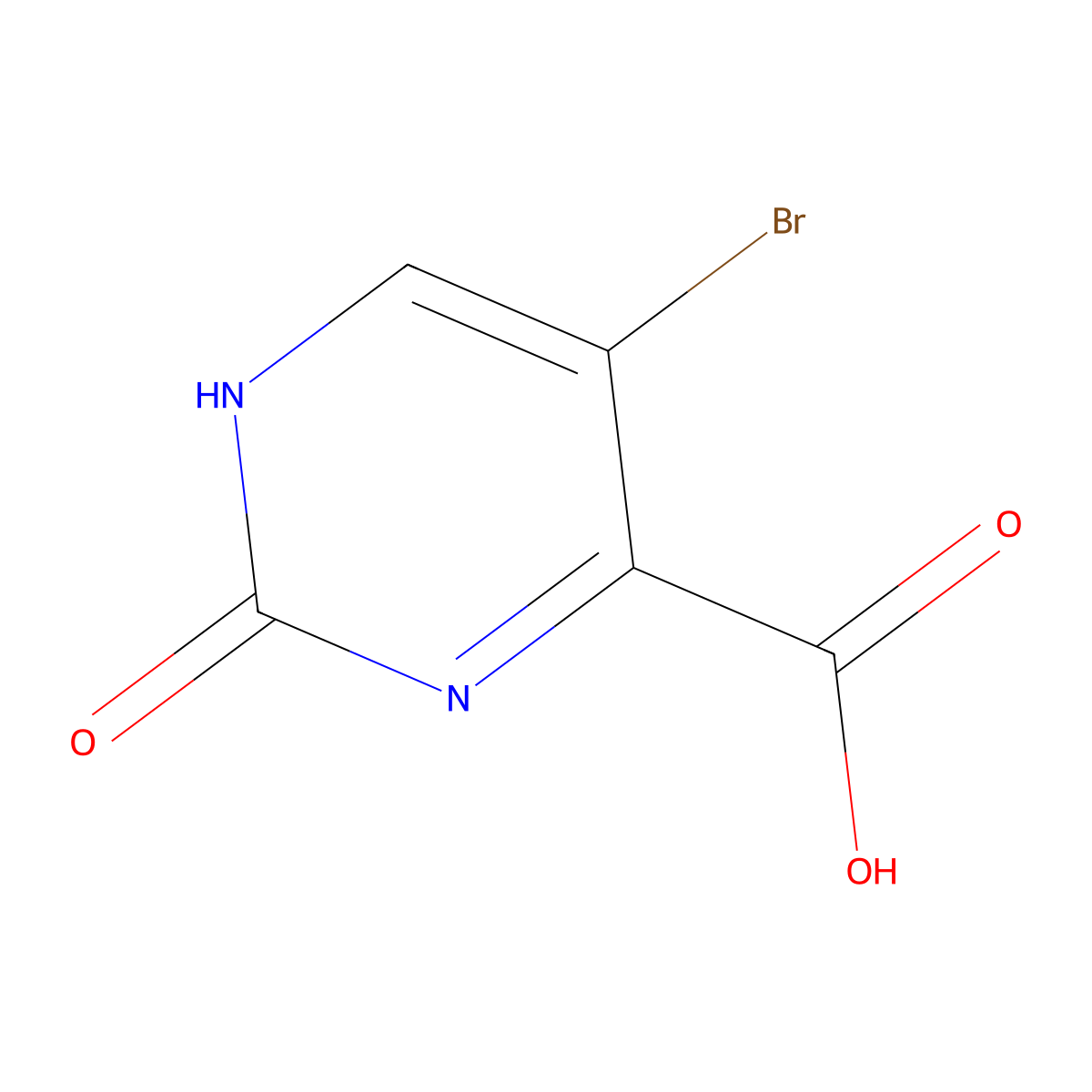 5-Bromo-2-oxo-1,2-dihydropyrimidine-4-carboxylic acid molecular structure, CAS 71933-00-1