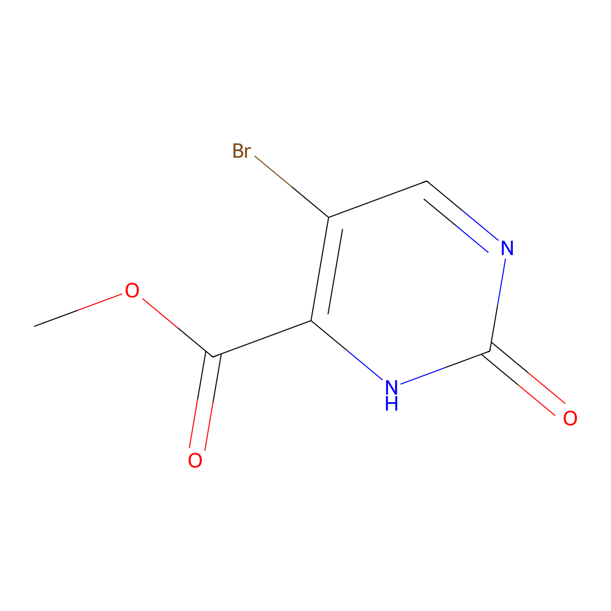 Methyl 5-bromo-2-hydroxypyrimidine-4-carboxylate molecular structure, CAS 71933-03-4