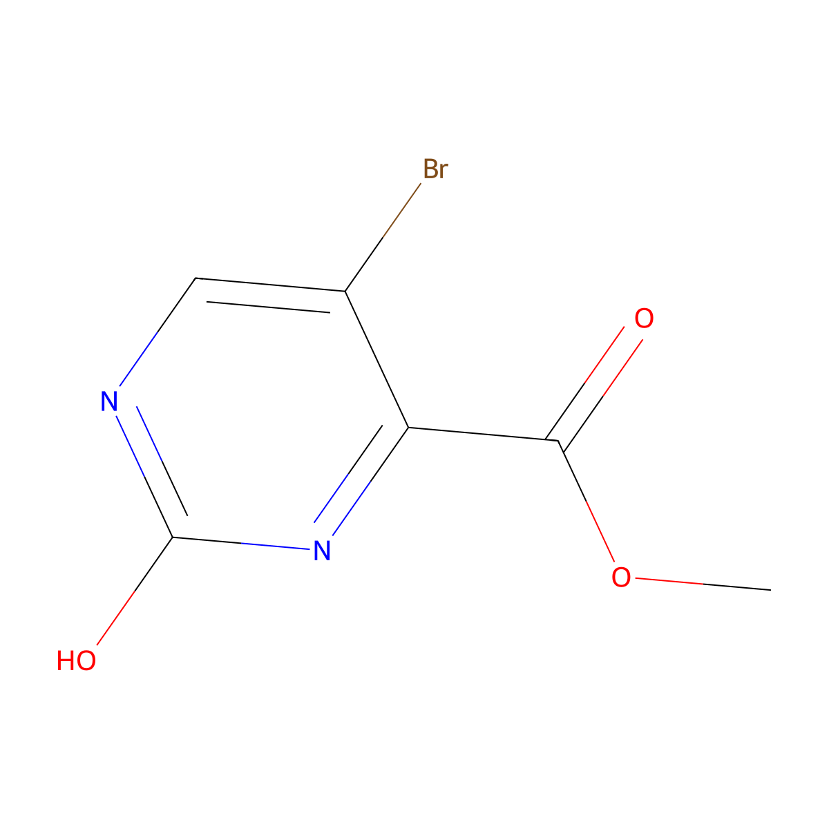 Methyl 5-bromo-2-hydroxypyrimidine-4-carboxylate molecular structure, CAS 71933-03-4