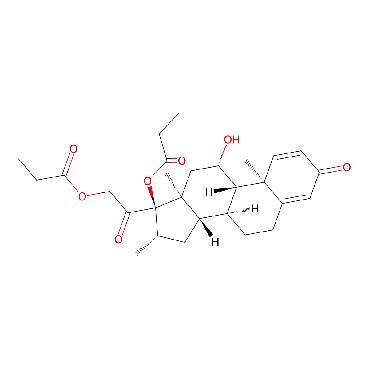 9-Deschloro-beclomethasone dipropionate molecular structure, CAS 71934-47-9
