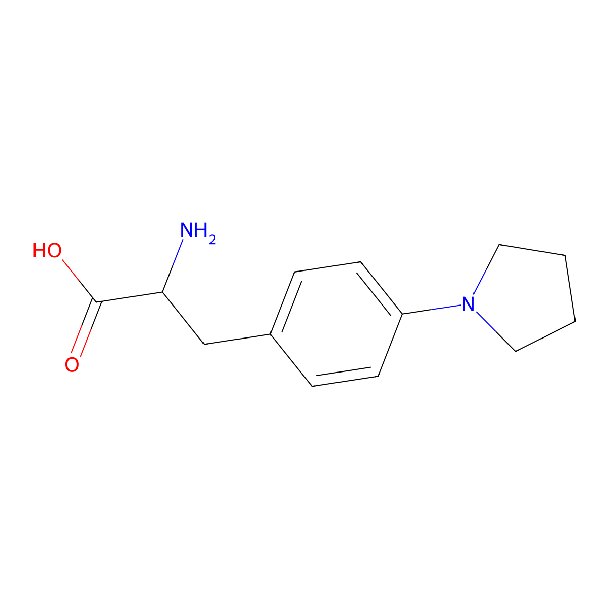 2-Amino-3-[4-(pyrrolidin-1-yl)phenyl]propanoic acid molecular structure, CAS 71935-13-2