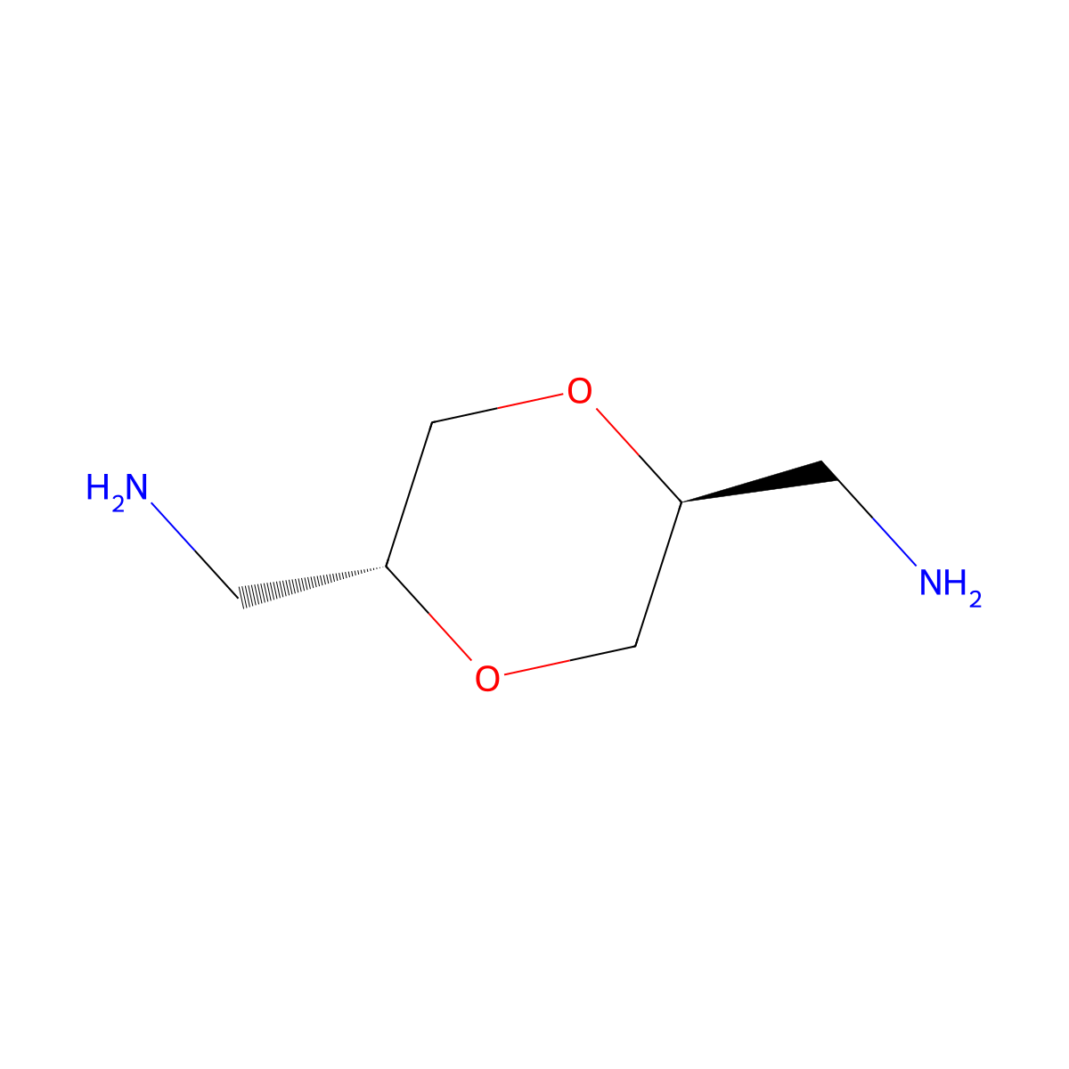 1-[(2R,5S)-5-(aminomethyl)-1,4-dioxan-2-yl]methanamine molecular structure, CAS 71938-28-8
