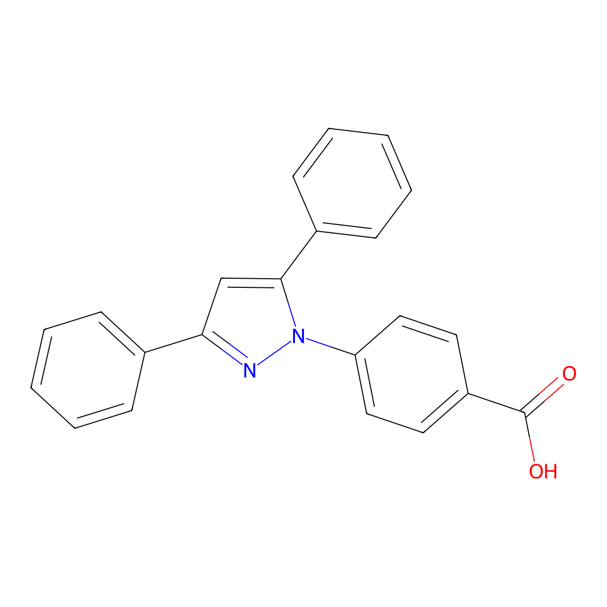 4-(3,5-Diphenyl-pyrazol-1-yl)-benzoic acid molecular structure, CAS 71945-09-0