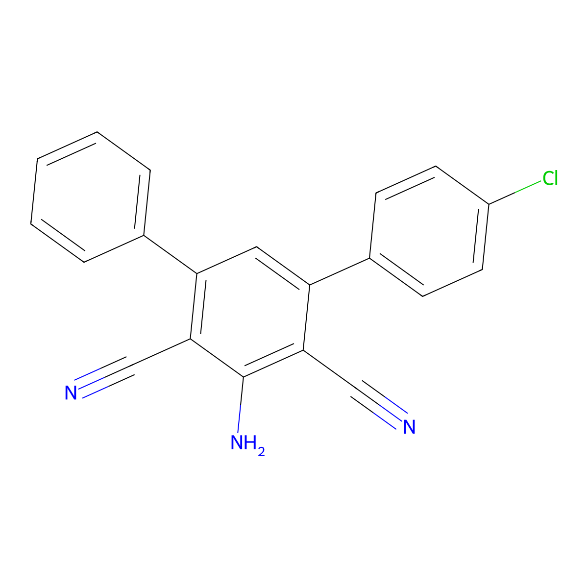 5'-Amino-4-chloro-1,1':3',1''-terphenyl-4',6'-dicarbonitrile molecular structure, CAS 71945-87-4