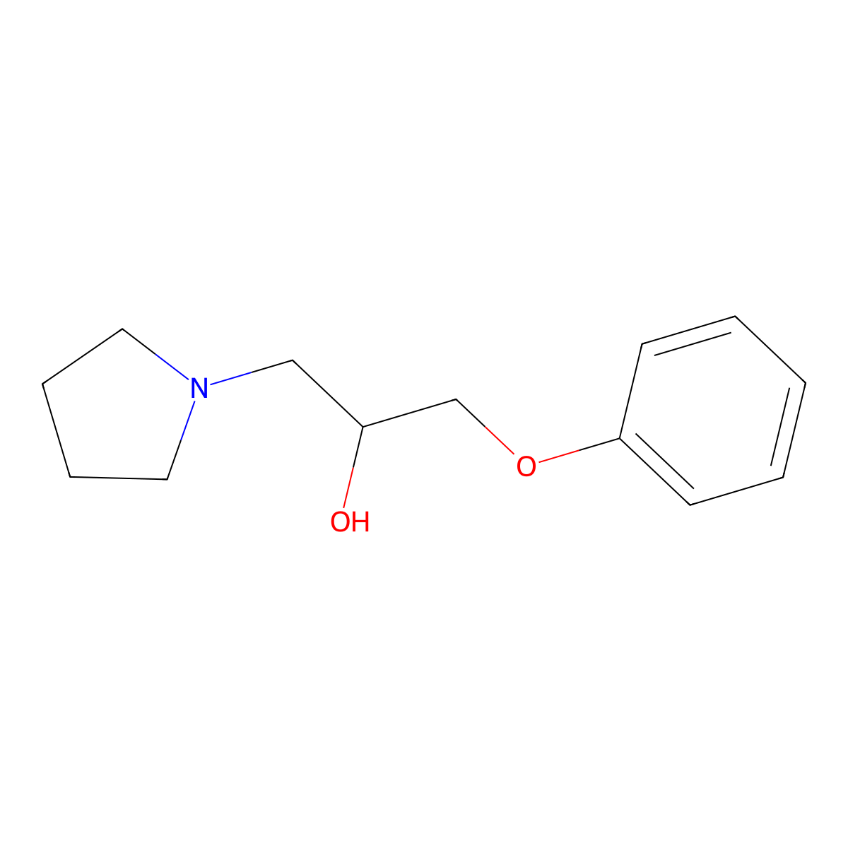 1-Phenoxy-3-pyrrolidin-1-yl-propan-2-ol molecular structure, CAS 71947-10-9