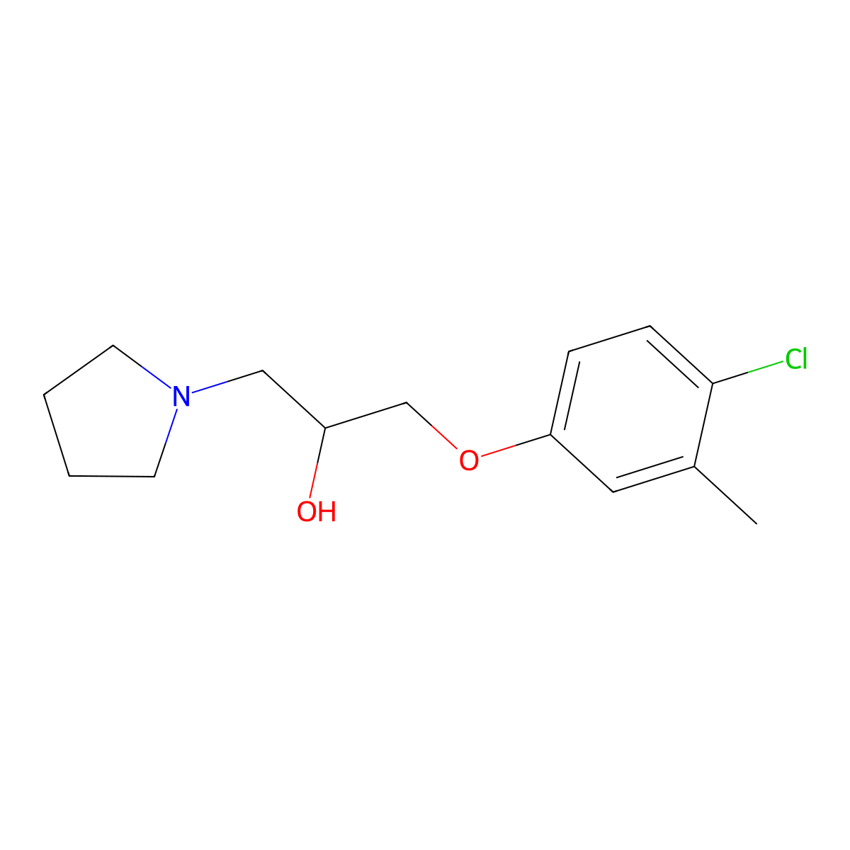 1-(4-Chloro-3-methylphenoxy)-3-pyrrolidin-1-ylpropan-2-ol molecular structure, CAS 71947-11-0