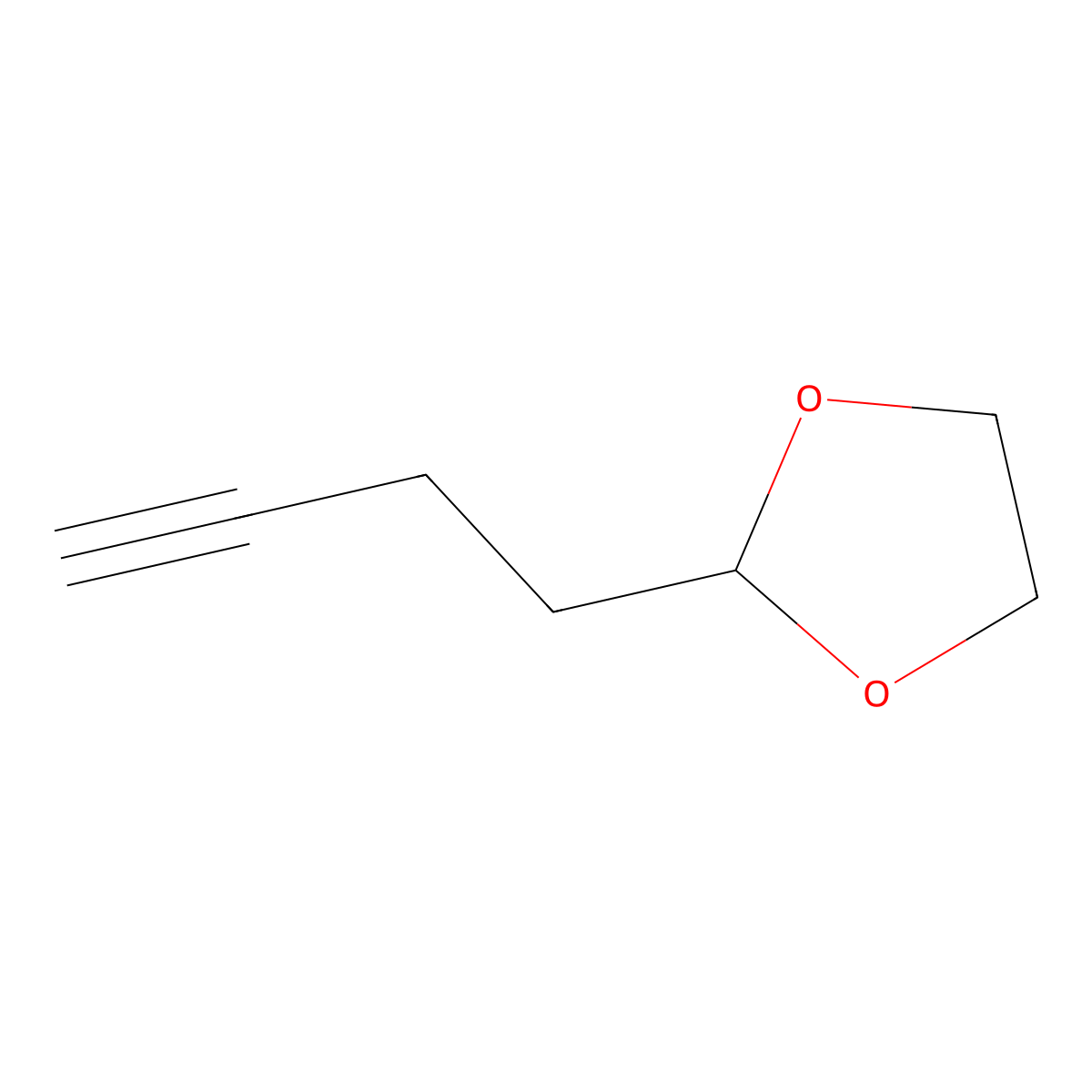 1,3-Dioxolane, 2-(3-butynyl)- molecular structure, CAS 71948-69-1