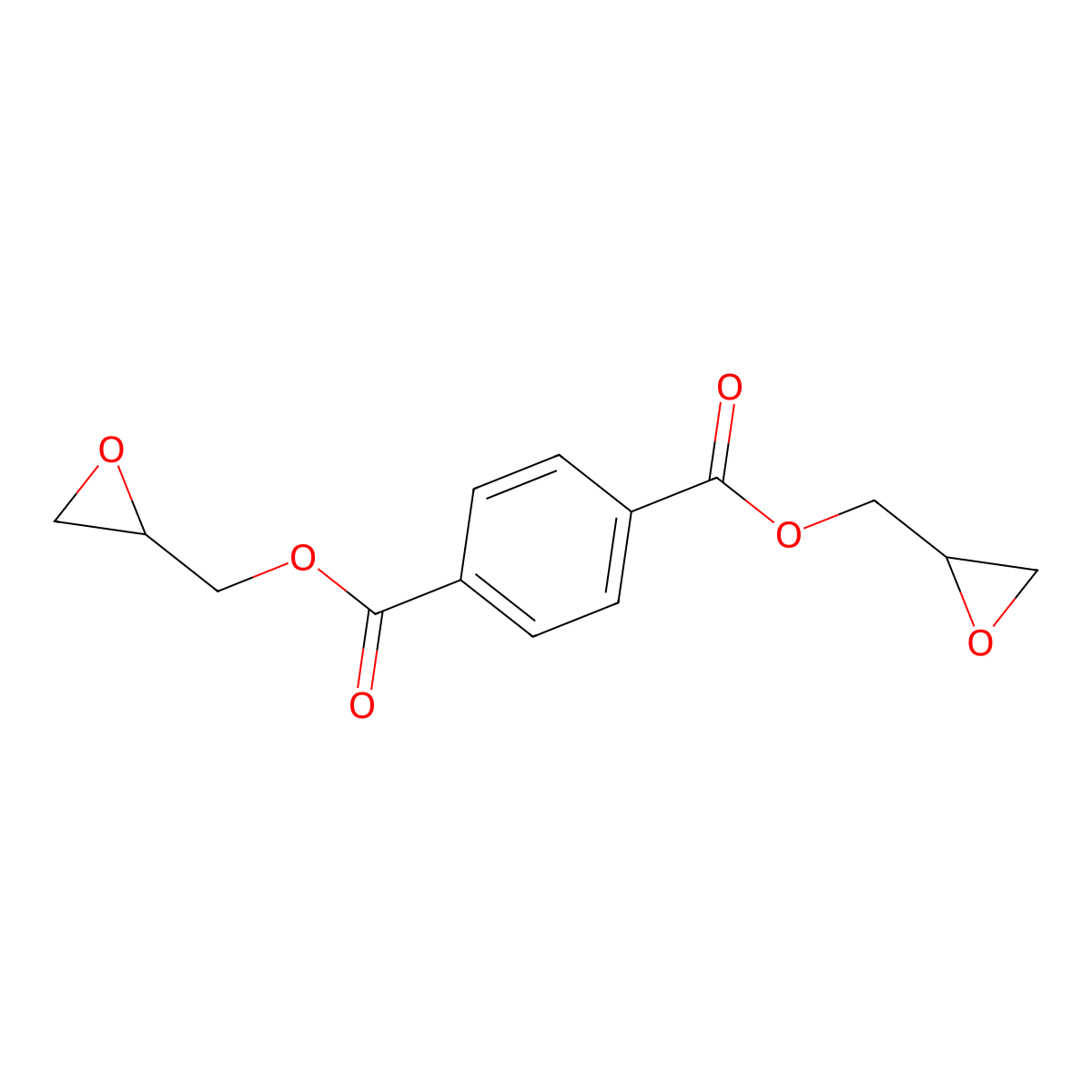 Diglycidyl terephthalate molecular structure, CAS 7195-44-0
