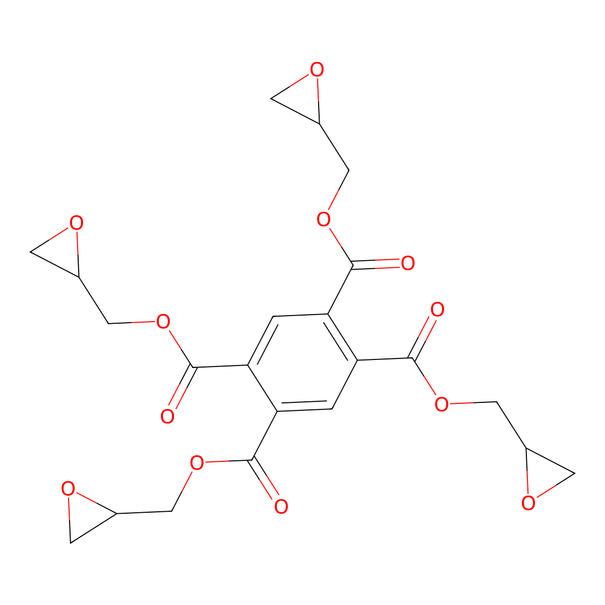 Tetrakis(oxiranylmethyl) benzene-1,2,4,5-tetracarboxylate molecular structure, CAS 7195-47-3