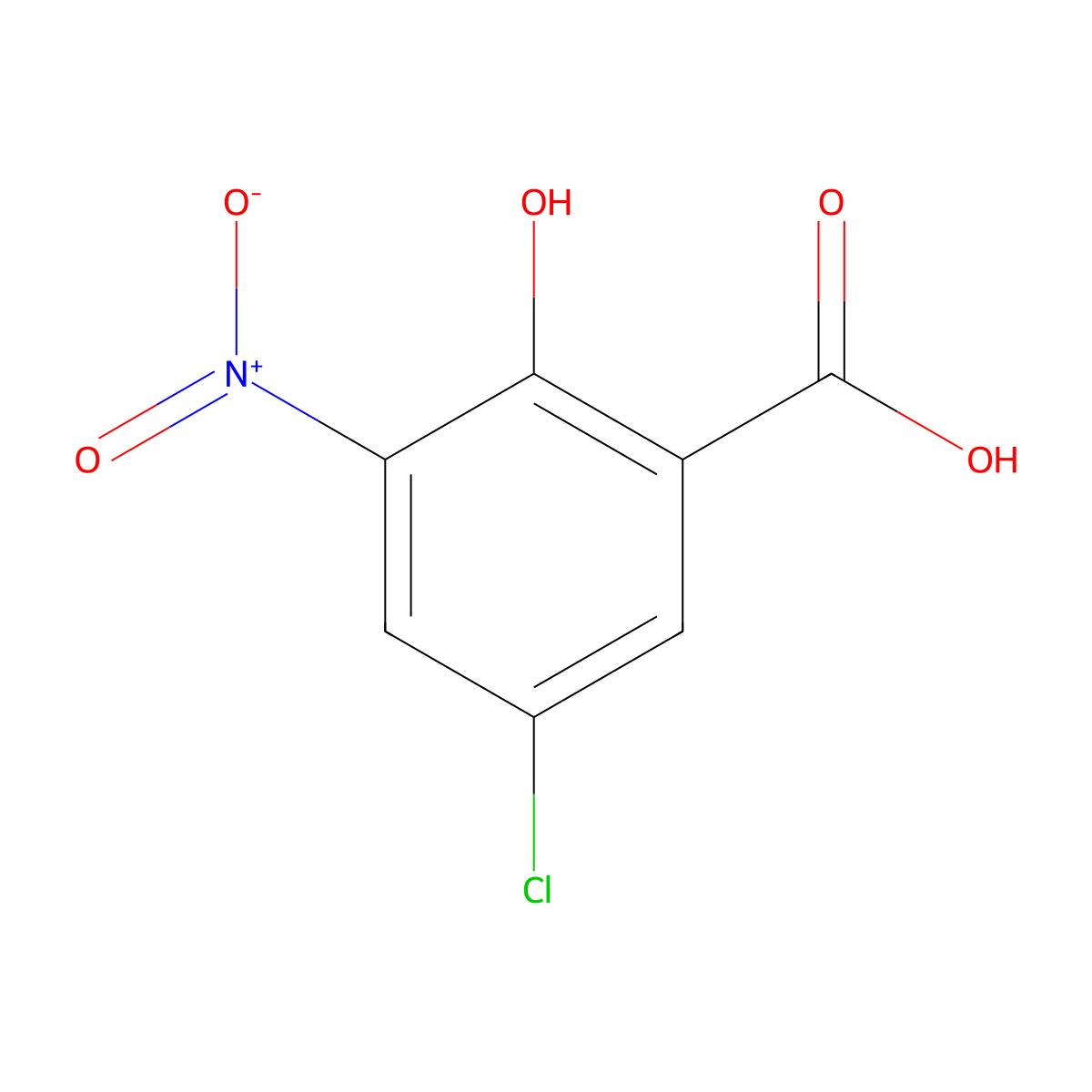 5-Chloro-2-hydroxy-3-nitrobenzoic acid molecular structure, CAS 7195-78-0