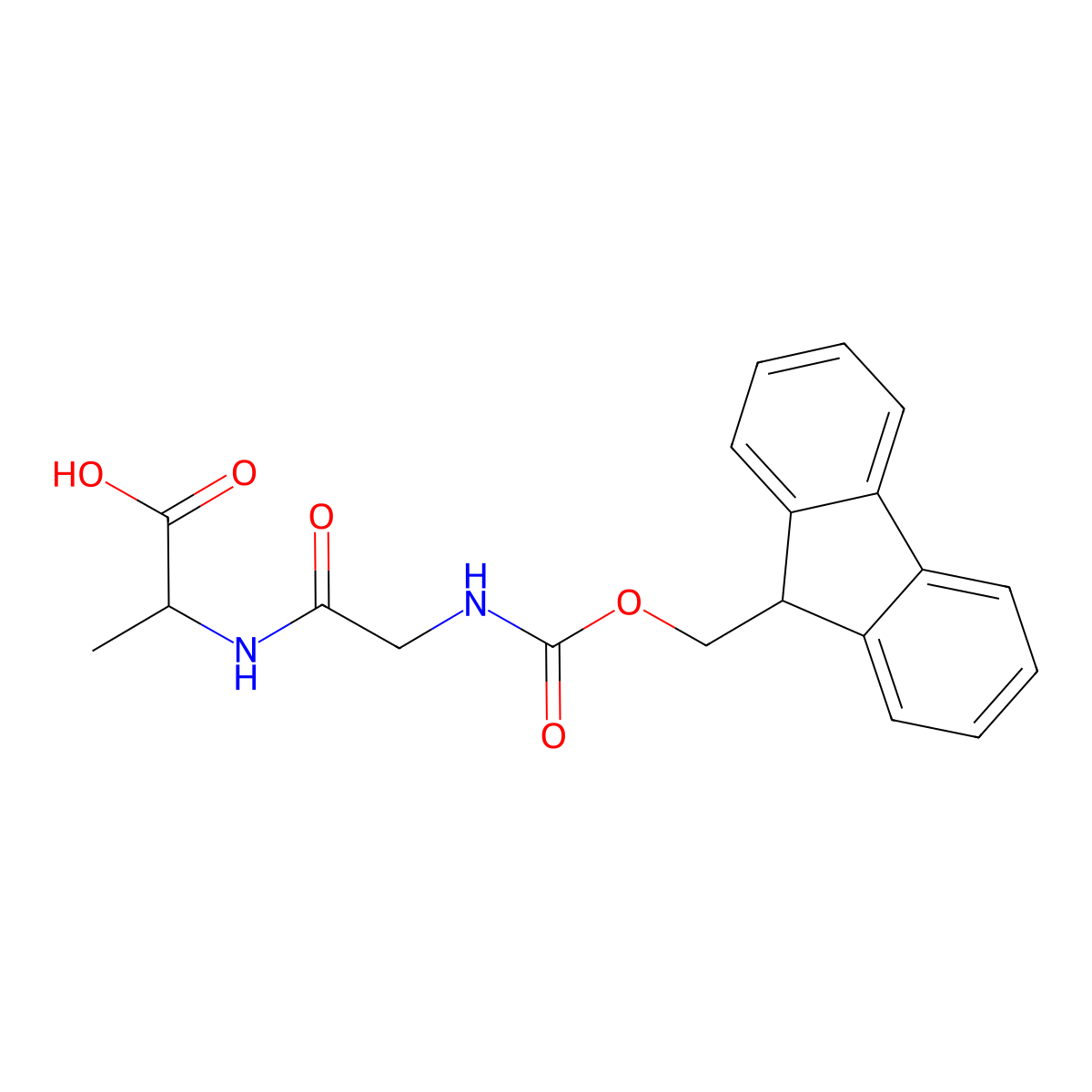 2-[2-({[(9H-fluoren-9-yl)methoxy]carbonyl}amino)acetamido]propanoic acid molecular structure, CAS 71952-99-3