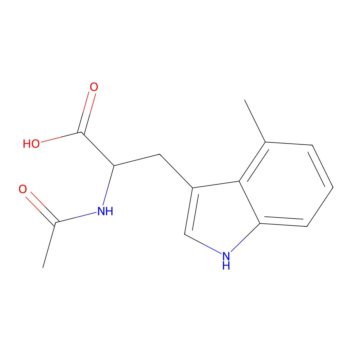 2-Acetamido-3-(4-methyl-1h-indol-3-yl)propanoic acid molecular structure, CAS 71953-89-4