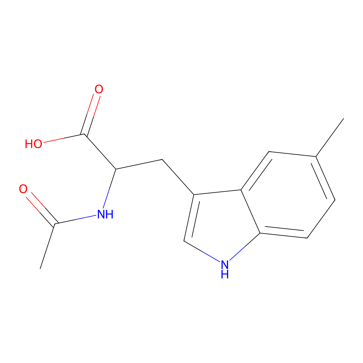 2-acetamido-3-(5-methyl-1H-indol-3-yl)propanoic Acid molecular structure, CAS 71953-90-7