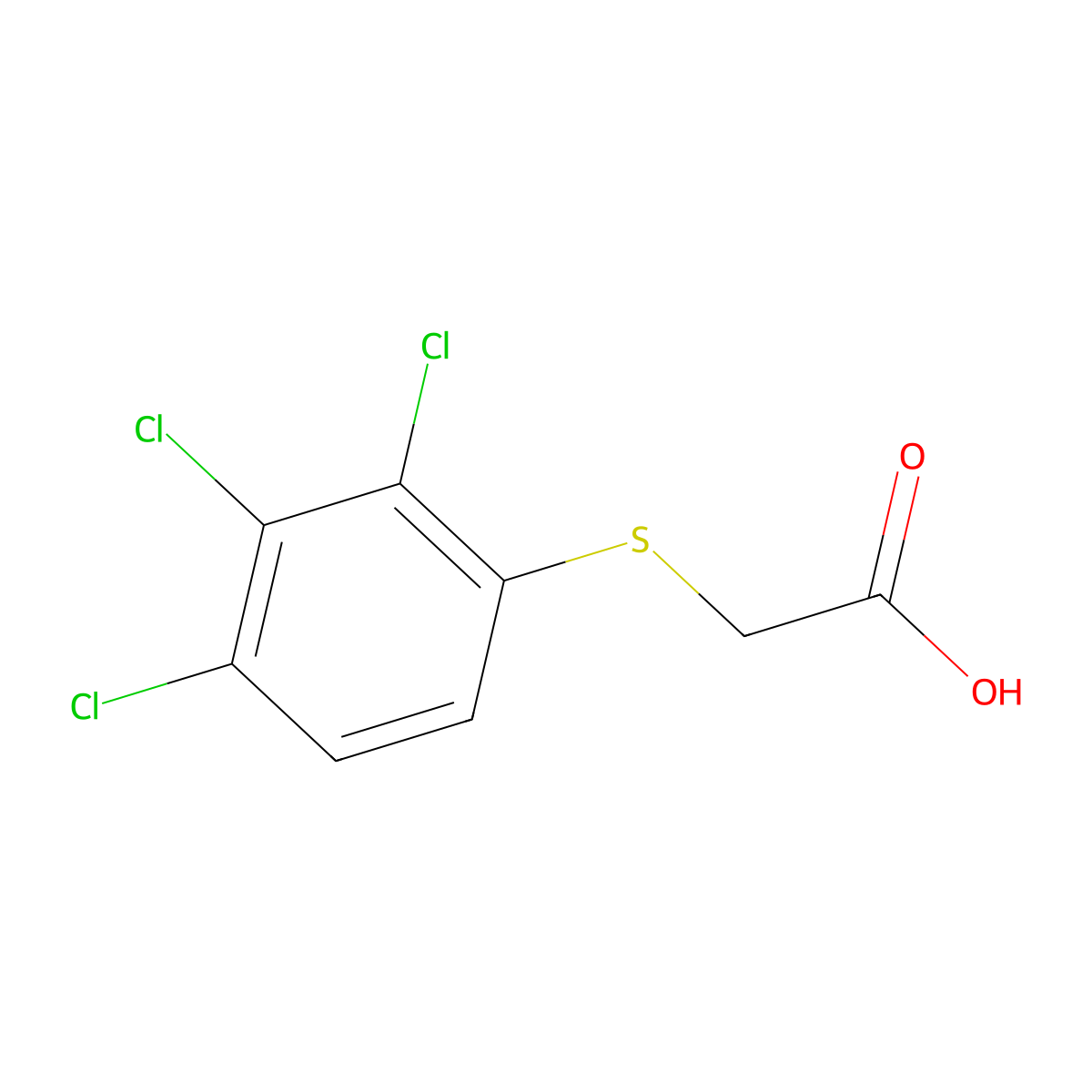 ((2,3,4-Trichlorophenyl)thio)acetic acid molecular structure, CAS 71965-10-1