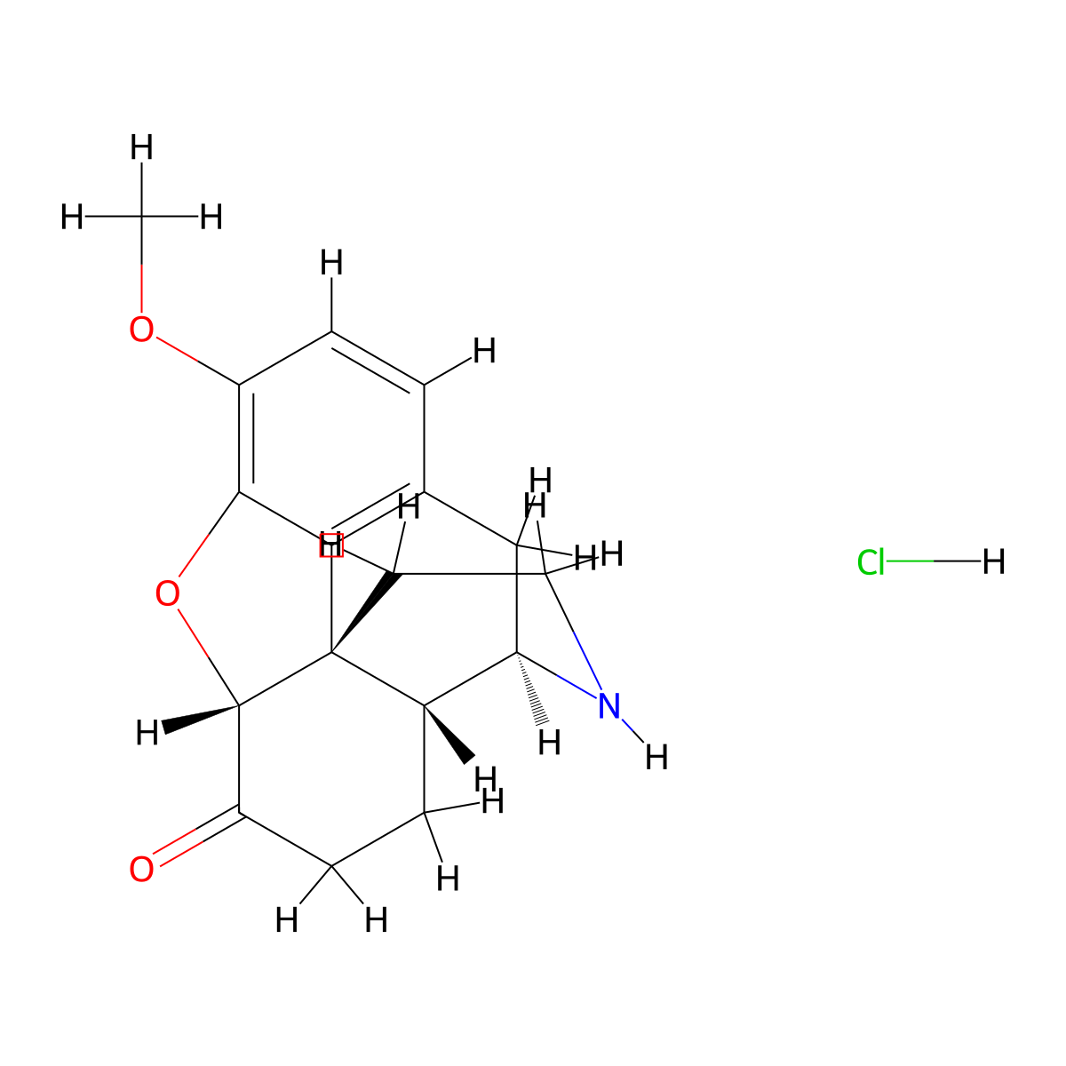 Morphinan-6-one, 4,5-epoxy-3-methoxy-, hydrochloride, (5alpha)- molecular structure, CAS 71968-04-2