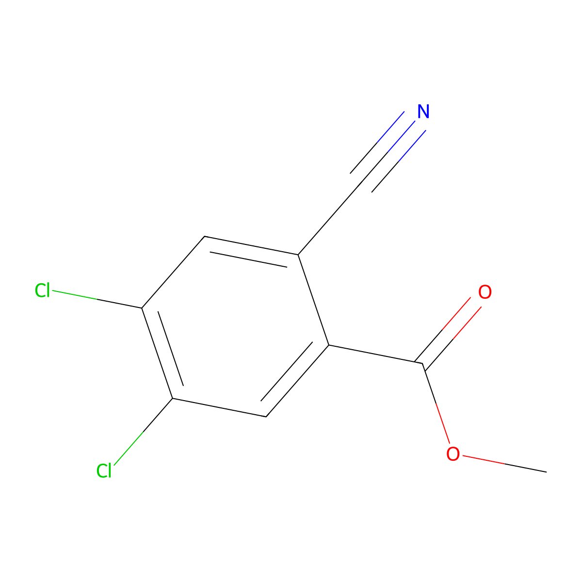 Methyl 4,5-dichloro-2-cyanobenzoate molecular structure, CAS 71969-20-5