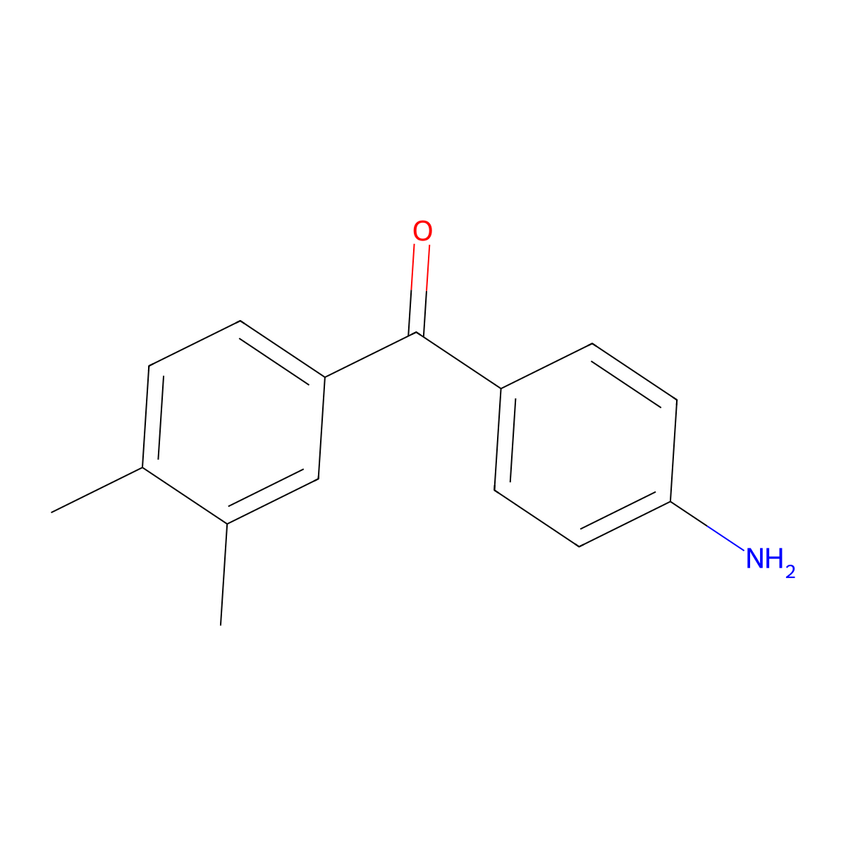 (4-Aminophenyl)(3,4-dimethylphenyl)methanone molecular structure, CAS 71969-25-0