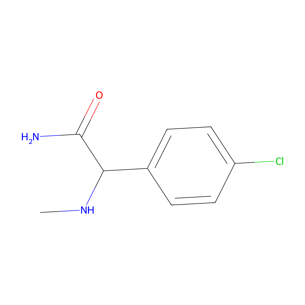 4-Chloro-alpha-(methylamino)benzeneacetamide molecular structure, CAS 71972-39-9