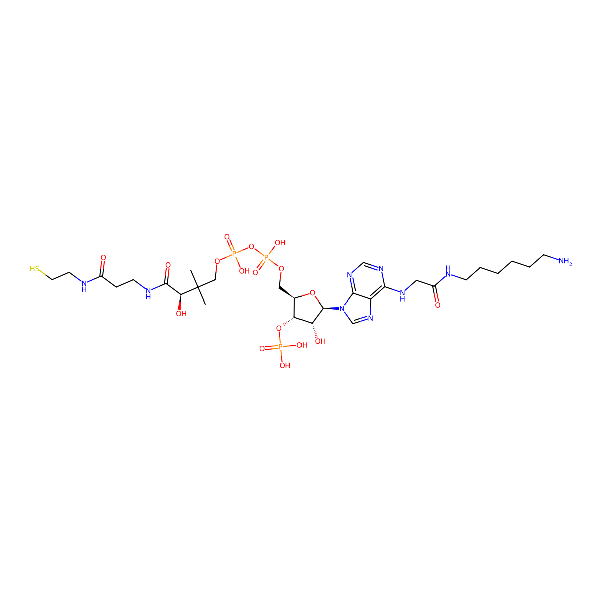 N(6)-(N-(6-Aminohexyl)carbamoylmethyl)-coenzyme A molecular structure, CAS 71974-85-1