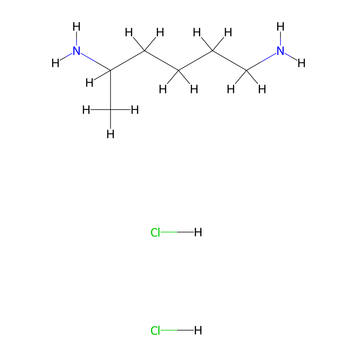 Hexane-1,5-diamine dihydrochloride molecular structure, CAS 71976-70-0