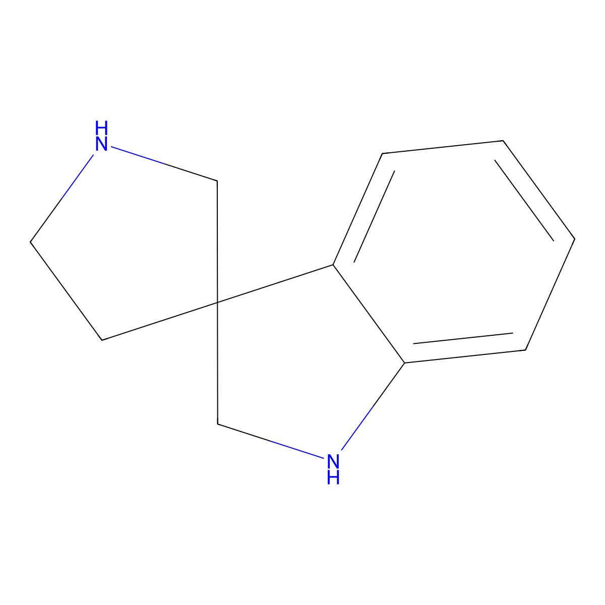 Spiro[indoline-3,3'-pyrrolidine] molecular structure, CAS 7198-72-3