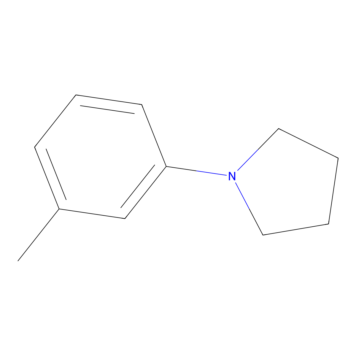 1-(3-methylphenyl)Pyrrolidine molecular structure, CAS 71982-22-4