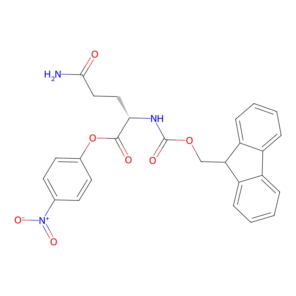 Fmoc-L-glutamine 4-nitrophenyl ester molecular structure, CAS 71989-21-4