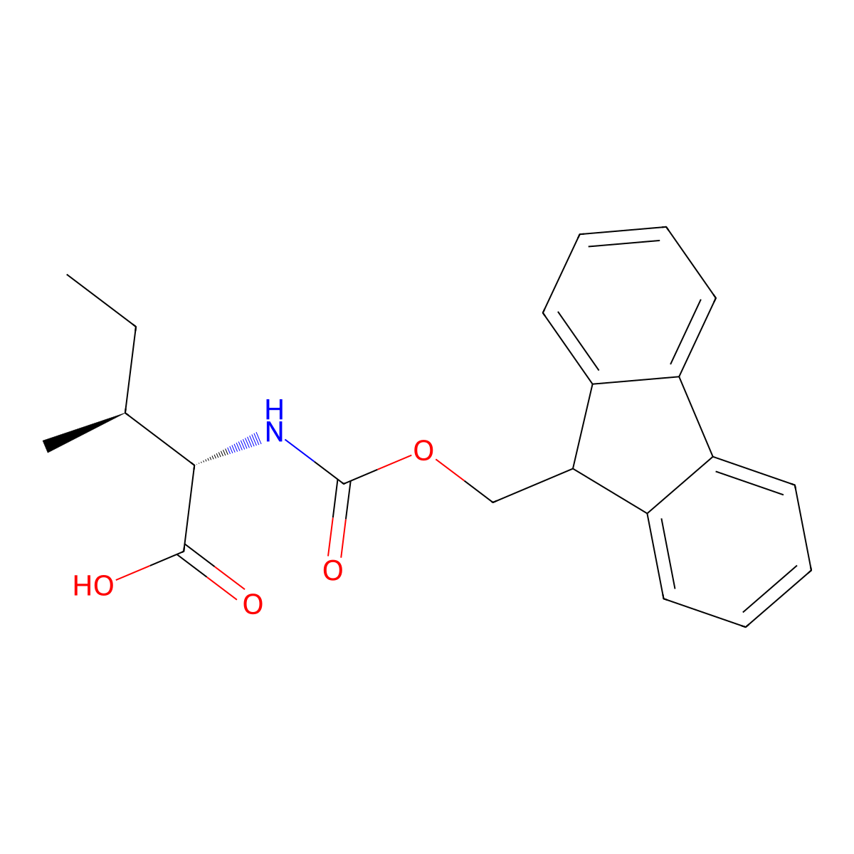 N-Fmoc-L-isoleucine molecular structure, CAS 71989-23-6