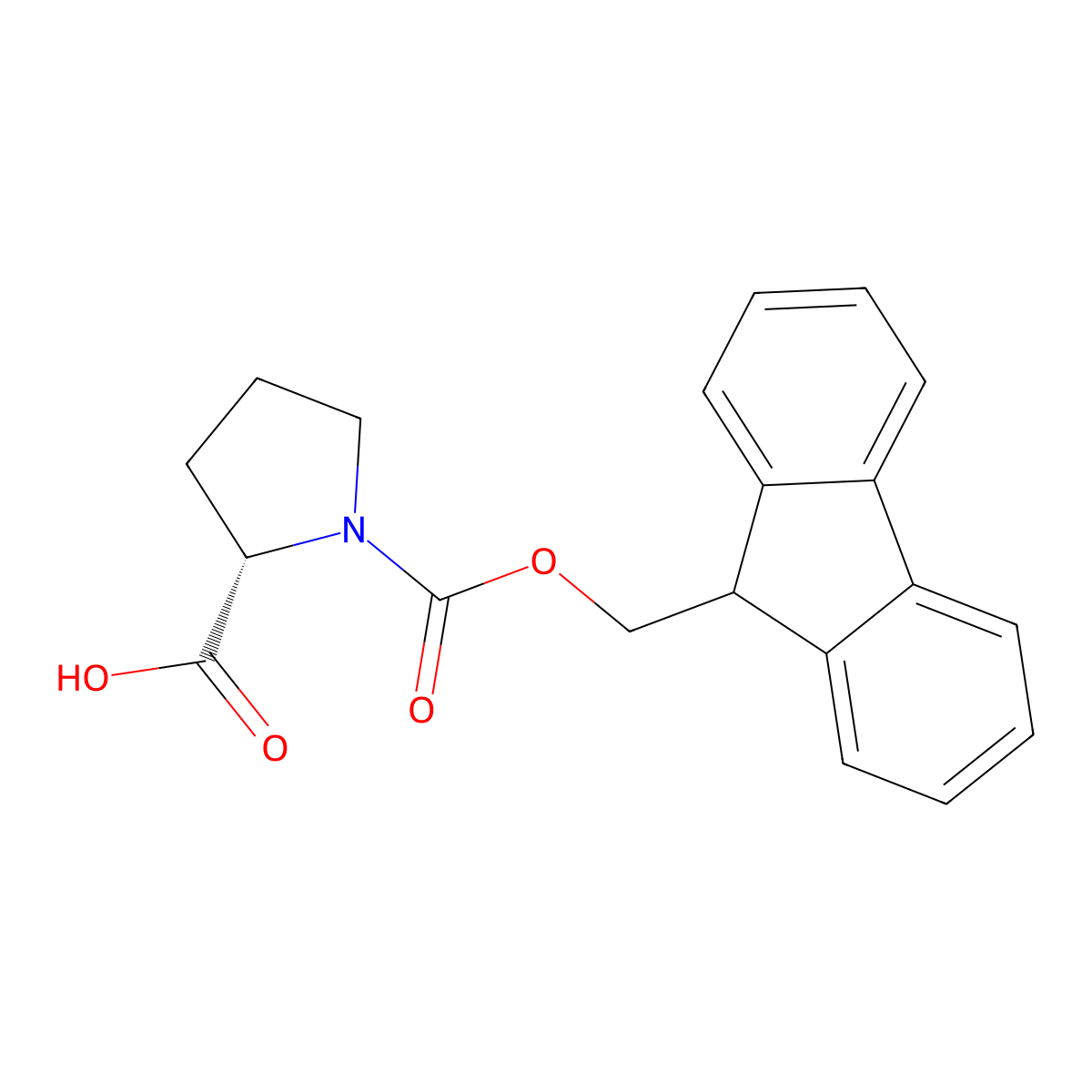 Fmoc-Pro-OH molecular structure, CAS 71989-31-6