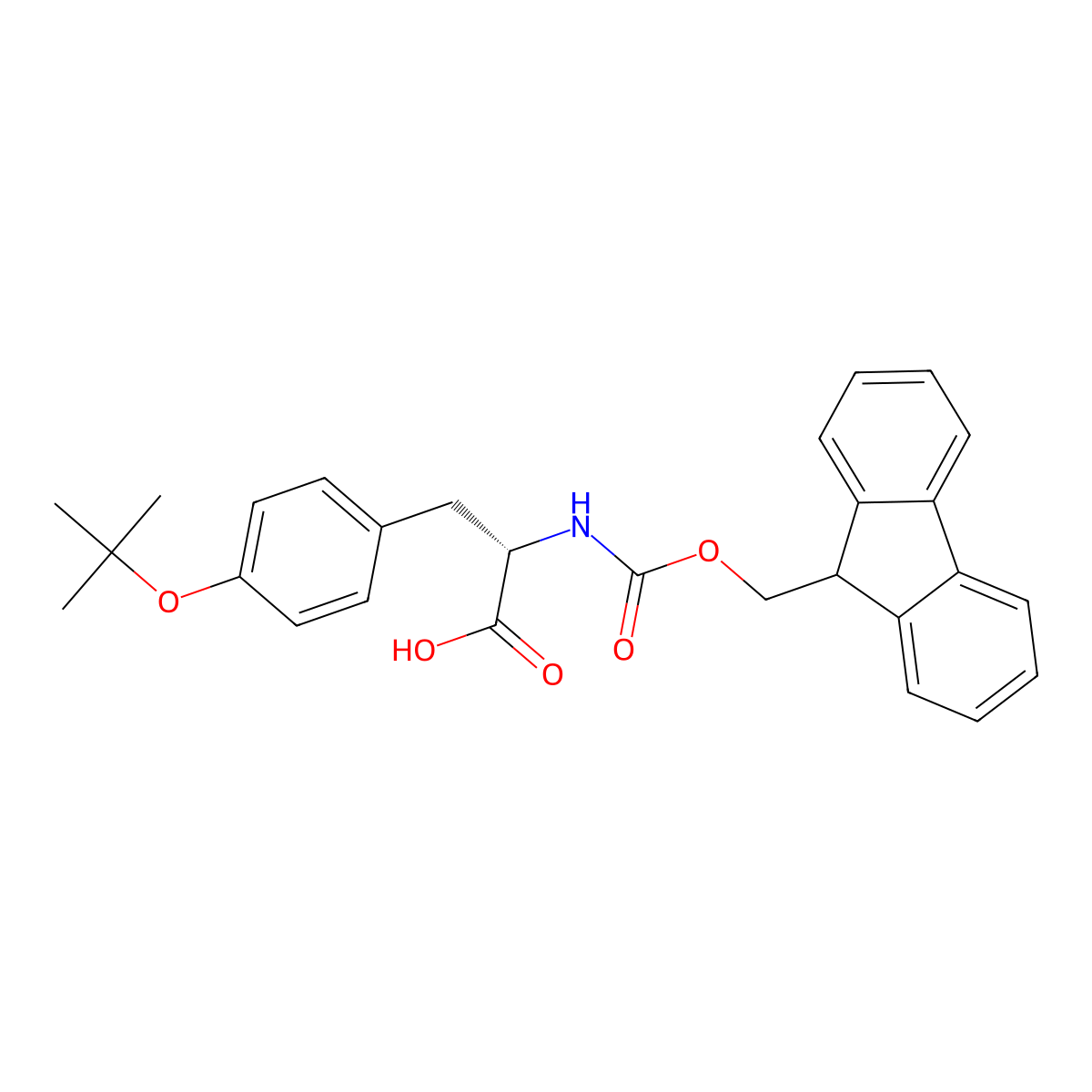 Fmoc-L-Tyr(tBu)-OH molecular structure, CAS 71989-38-3