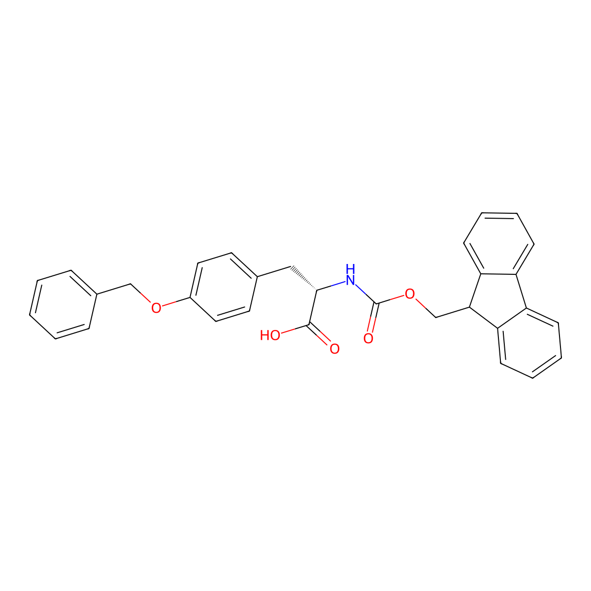 O-Benzyl-N-(((9H-fluoren-9-yl)methoxy)carbonyl)-L-tyrosine molecular structure, CAS 71989-40-7