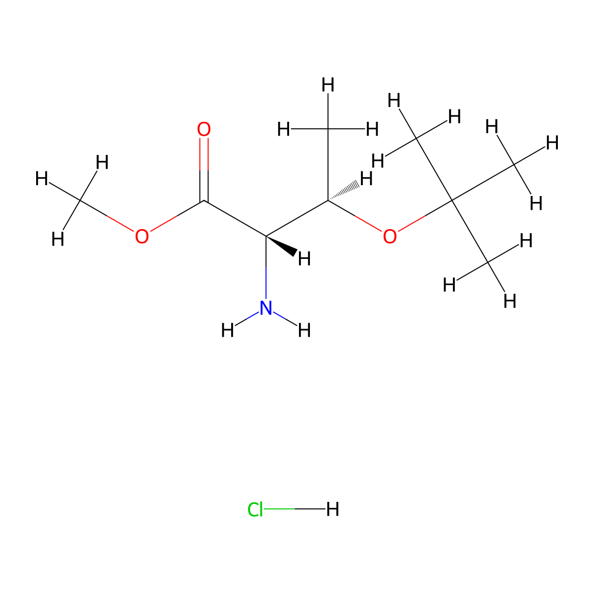 methyl (2S,3R)-2-amino-3-(tert-butoxy)butanoate hydrochloride molecular structure, CAS 71989-43-0