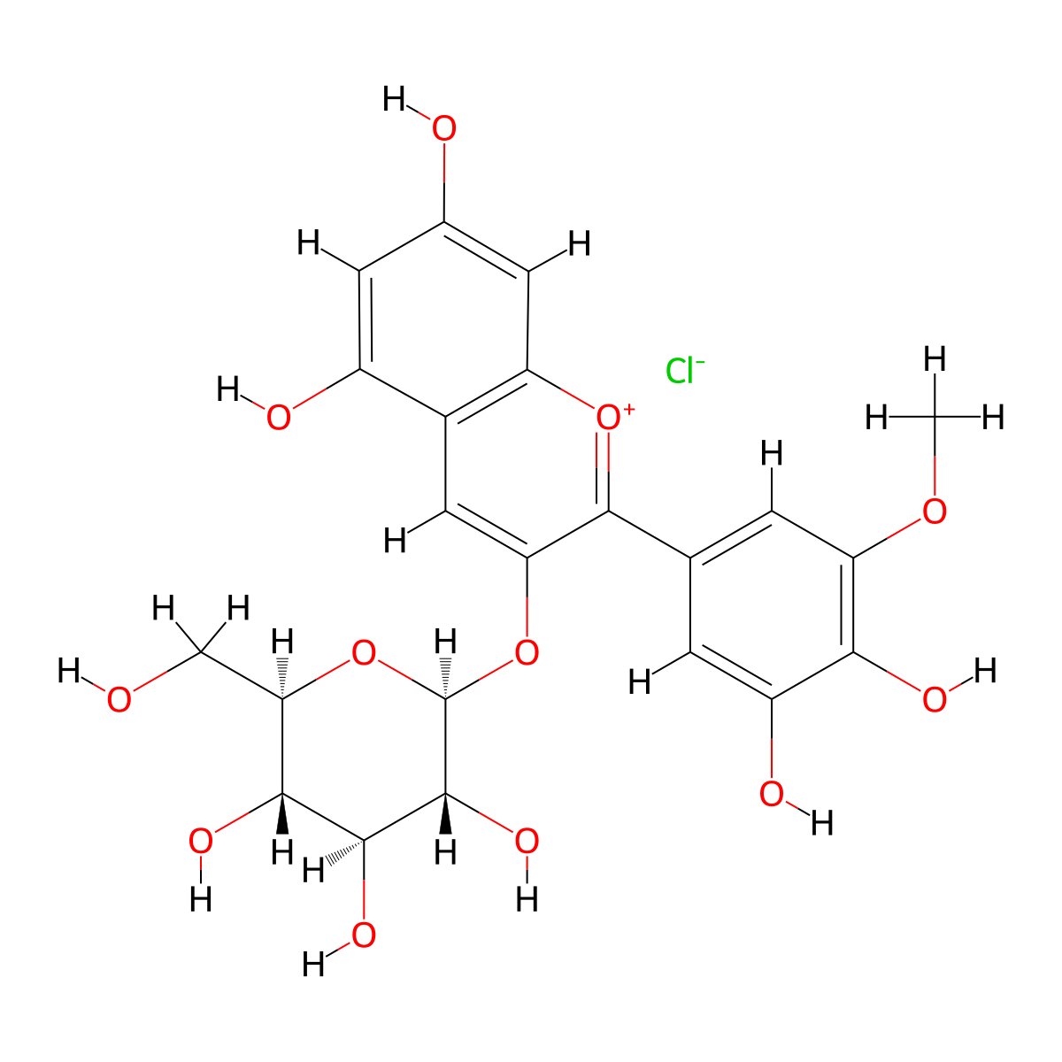 Petunidin-3-O-glucoside chloride molecular structure, CAS 71991-88-3