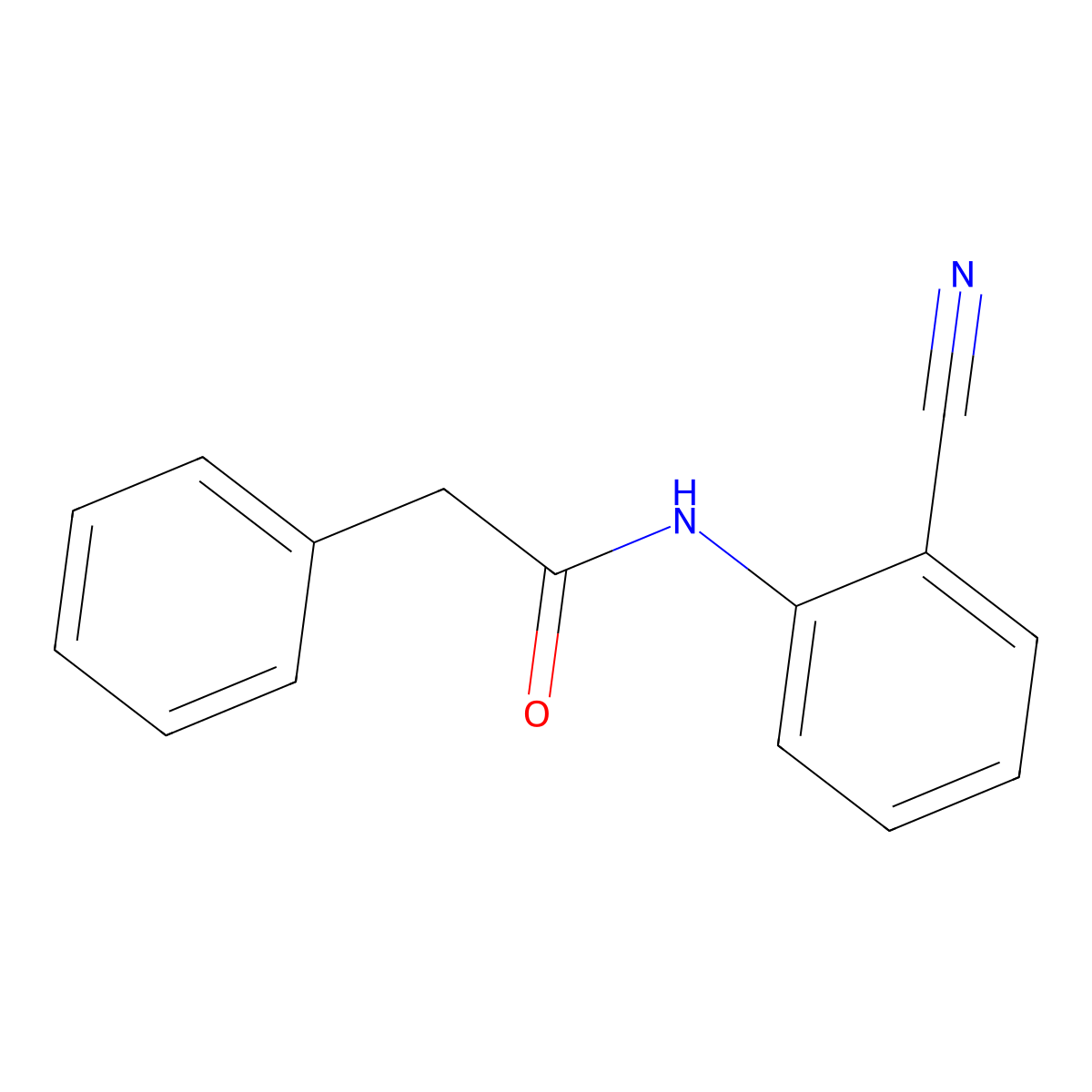 N-(2-cyanophenyl)-2-phenylacetamide molecular structure, CAS 71993-17-4