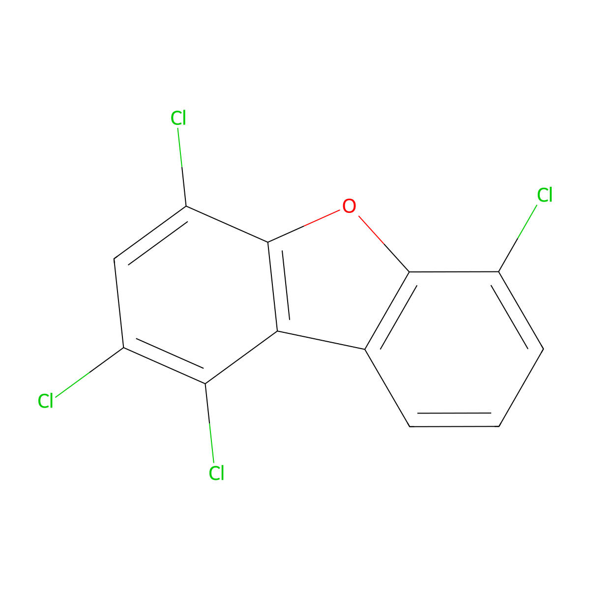 1,2,4,6-Tetrachlorodibenzofuran molecular structure, CAS 71998-73-7