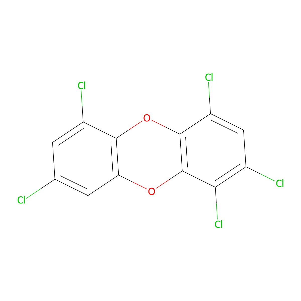 1,2,4,6,8-Pentachlorodibenzo-p-dioxin molecular structure, CAS 71998-76-0