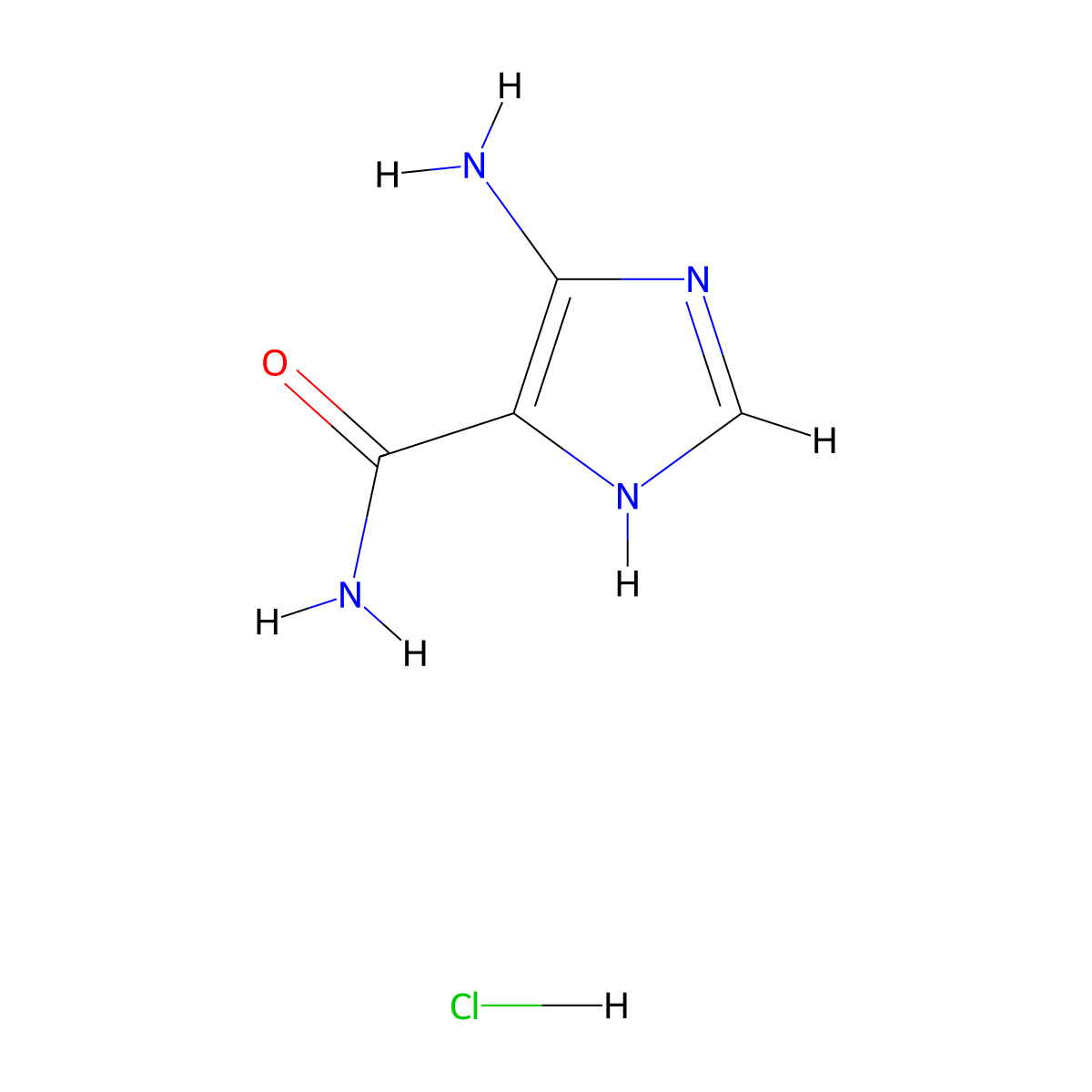 5-Aminoimidazole-4-carboxamide hydrochloride molecular structure, CAS 72-40-2