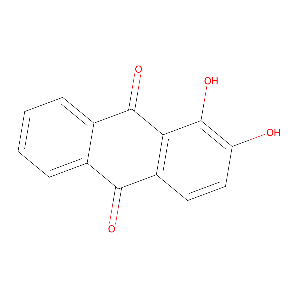 Alizarin molecular structure, CAS 72-48-0