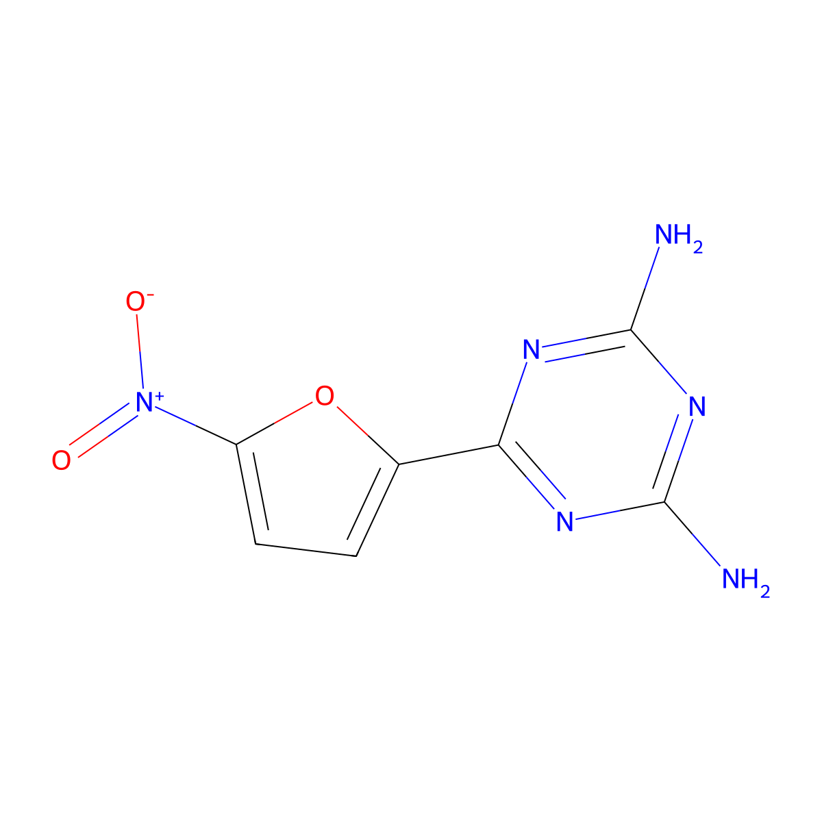 4,6-Diamino-2-(5-nitro-2-furyl)-s-triazine molecular structure, CAS 720-69-4