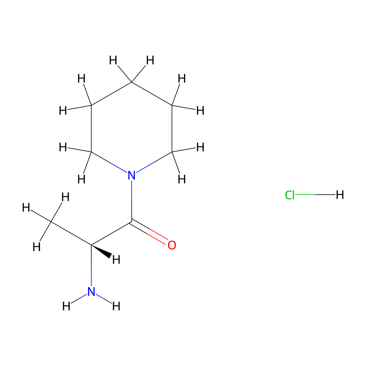 (R)-2-Amino-1-(1-piperidinyl)-1-propanone HCl molecular structure, CAS 720001-82-1