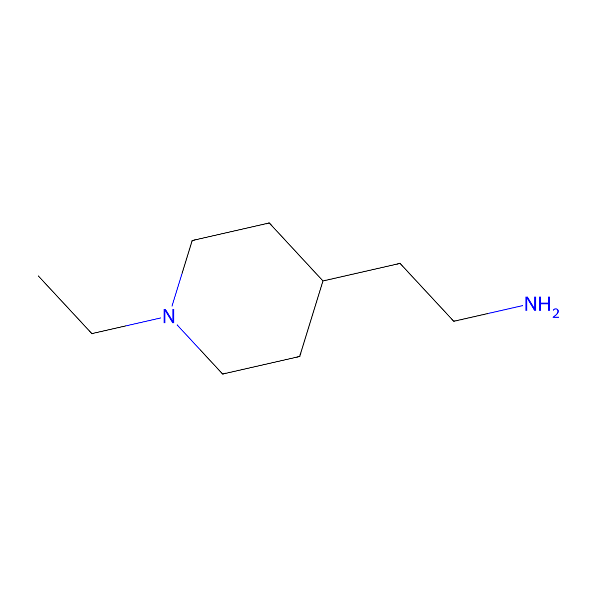 2-(1-Ethylpiperidin-4-yl)ethan-1-amine molecular structure, CAS 720001-91-2