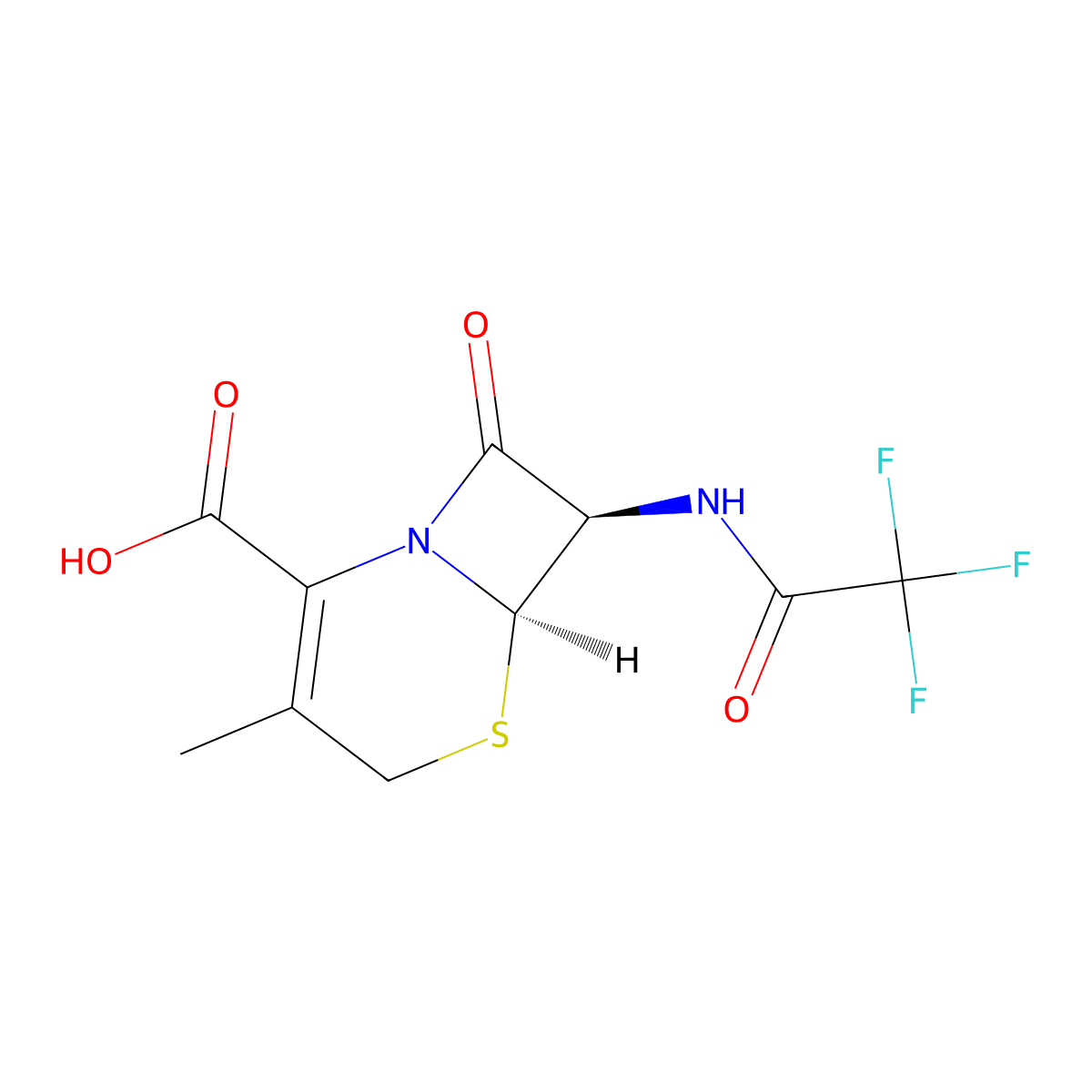 (6R,7R)-3-methyl-8-oxo-7-(2,2,2-trifluoroacetamido)-5-thia-1-azabicyclo[4.2.0]oct-2-ene-2-carboxylic acid molecular structure, CAS 72005-99-3