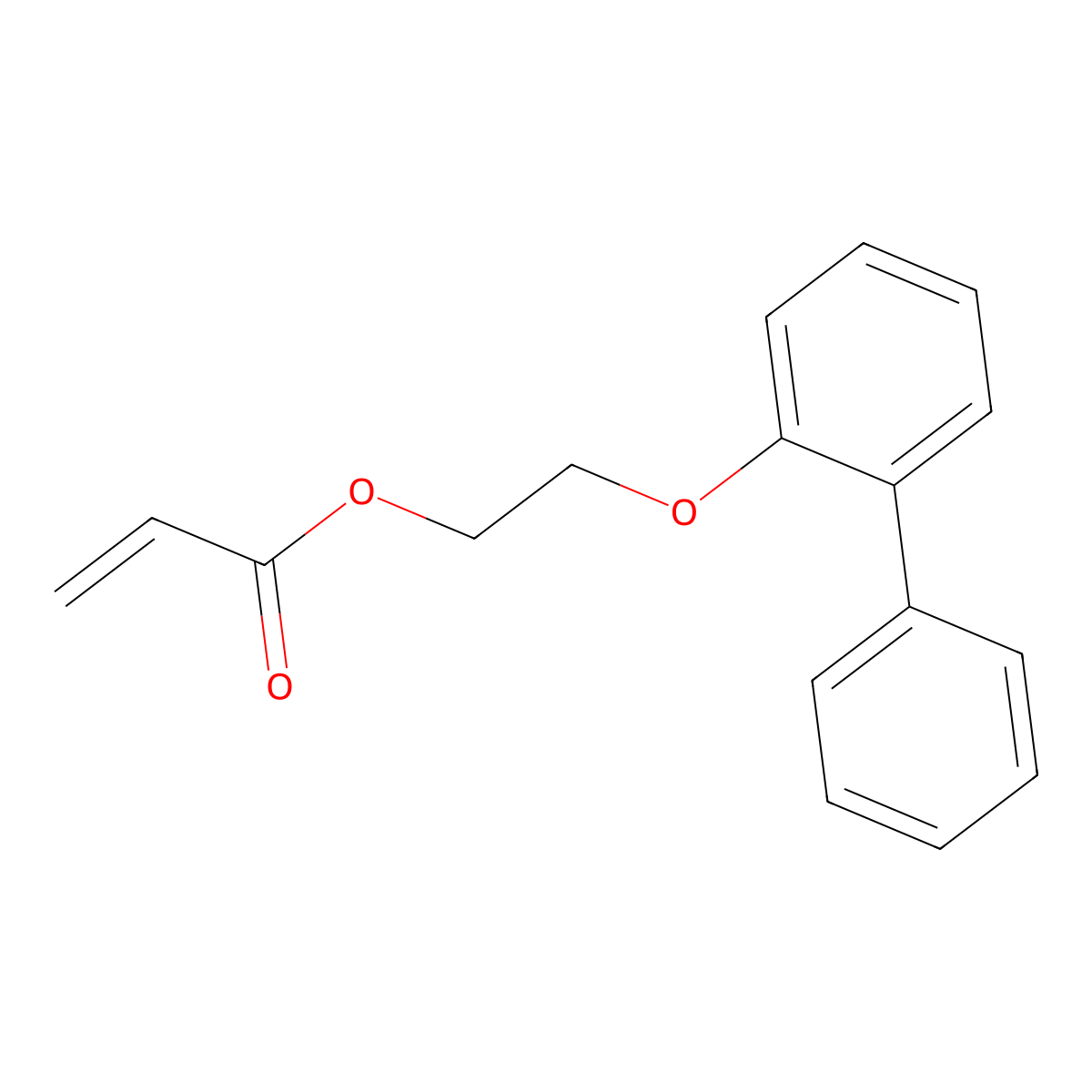 2-(2-Phenylphenoxy)ethyl prop-2-enoate molecular structure, CAS 72009-86-0