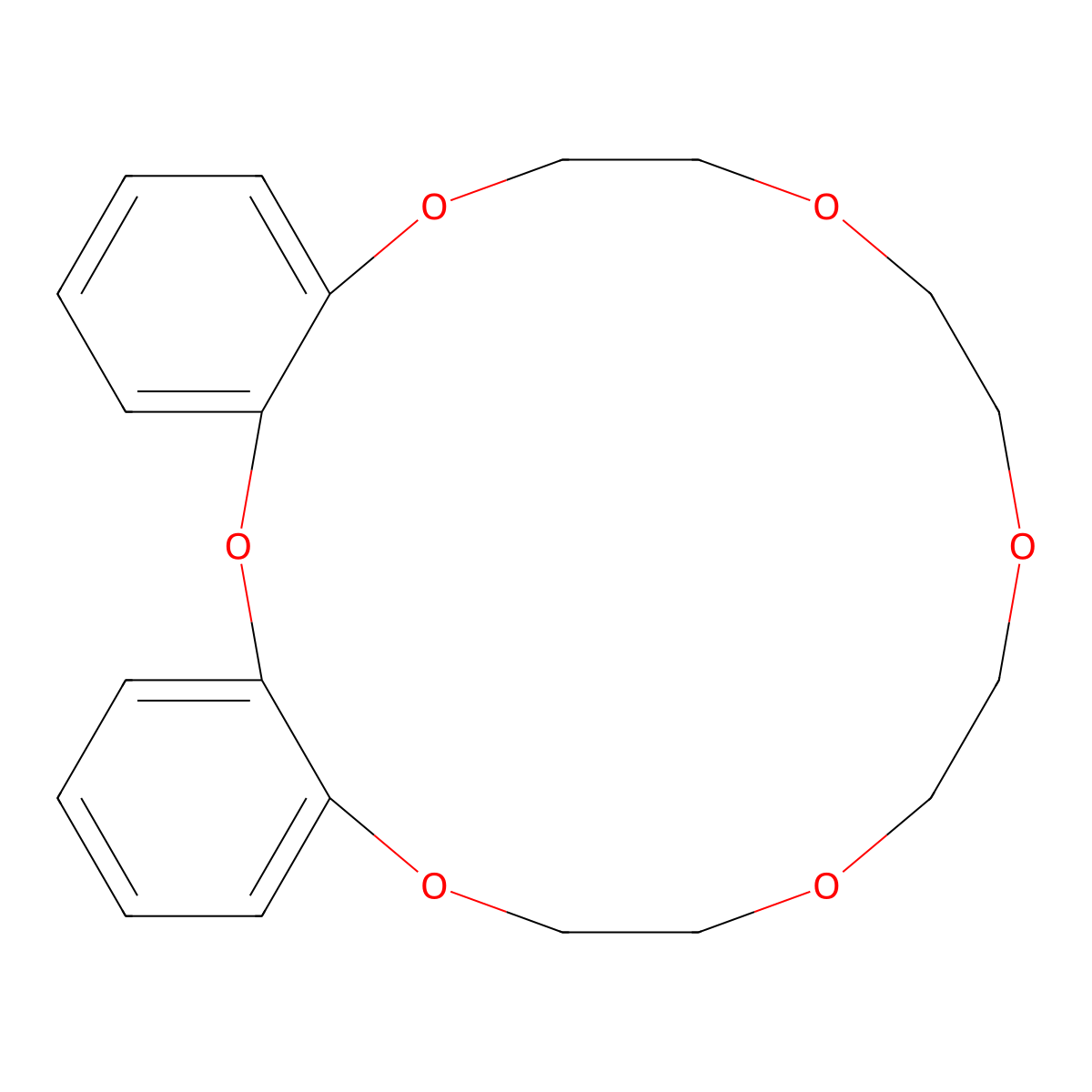 6,7,9,10,12,13,15,16-Octahydrodibenzo[b,e][1,4,7,10,13,16]hexaoxacyclooctadecine molecular structure, CAS 72011-24-6