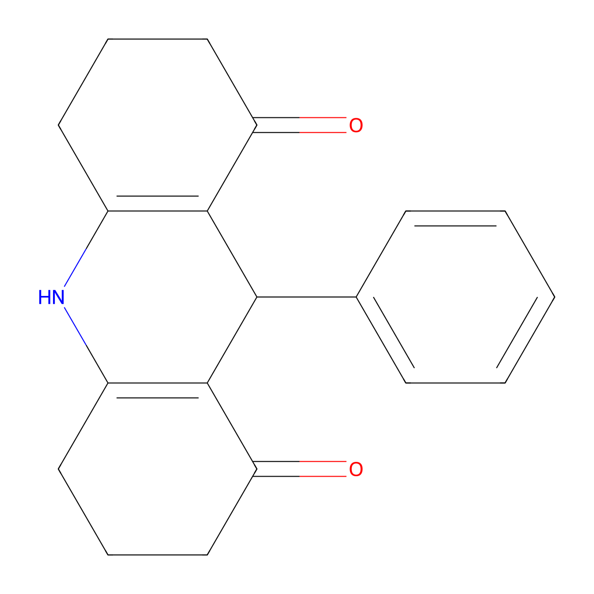 9-Phenyl-2,3,4,5,6,7,9,10-octahydroacridine-1,8-dione molecular structure, CAS 72012-83-0