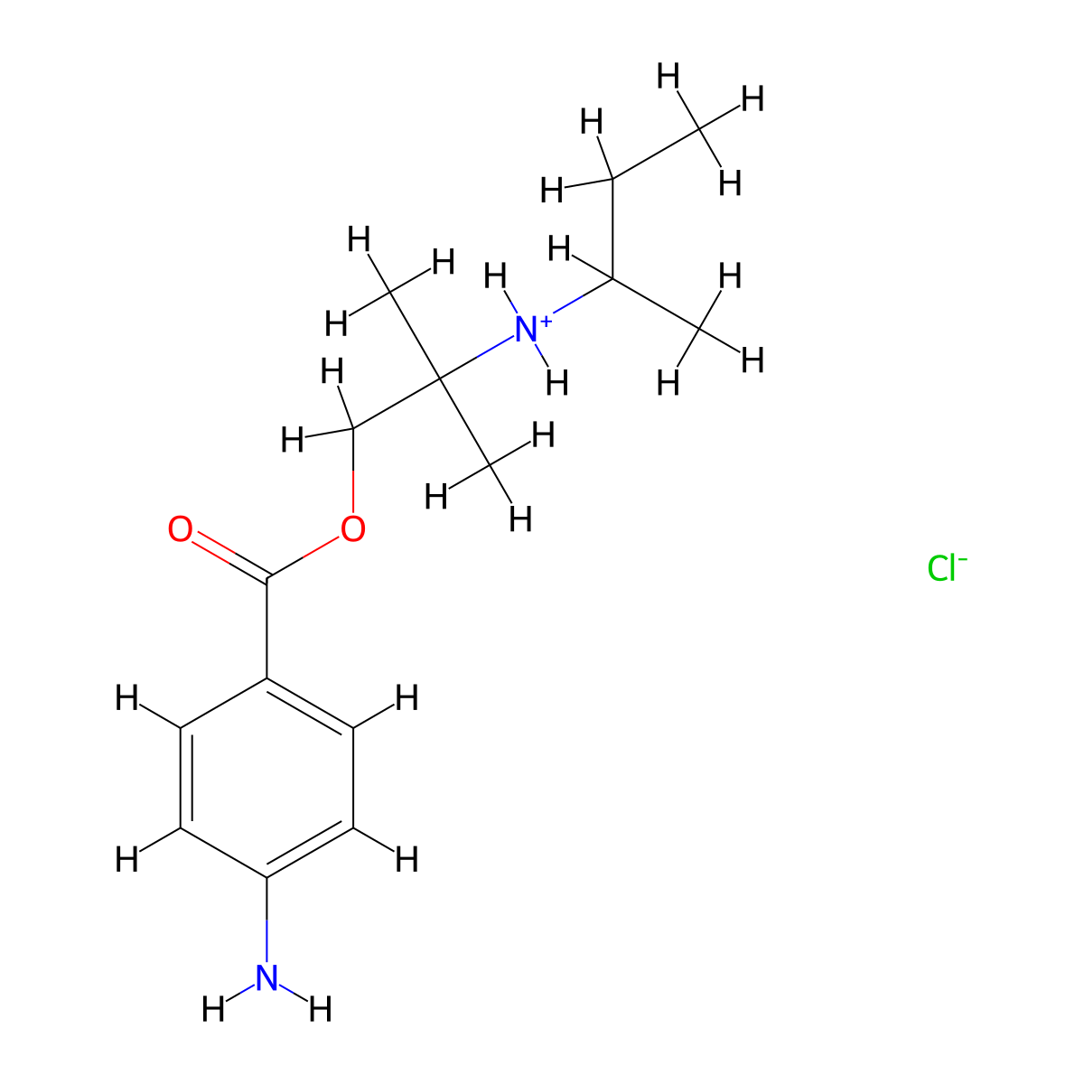 Benzoic acid, p-amino-, (2-(sec-butylamino)-2-methyl)propyl ester, hydrochloride molecular structure, CAS 72017-54-0